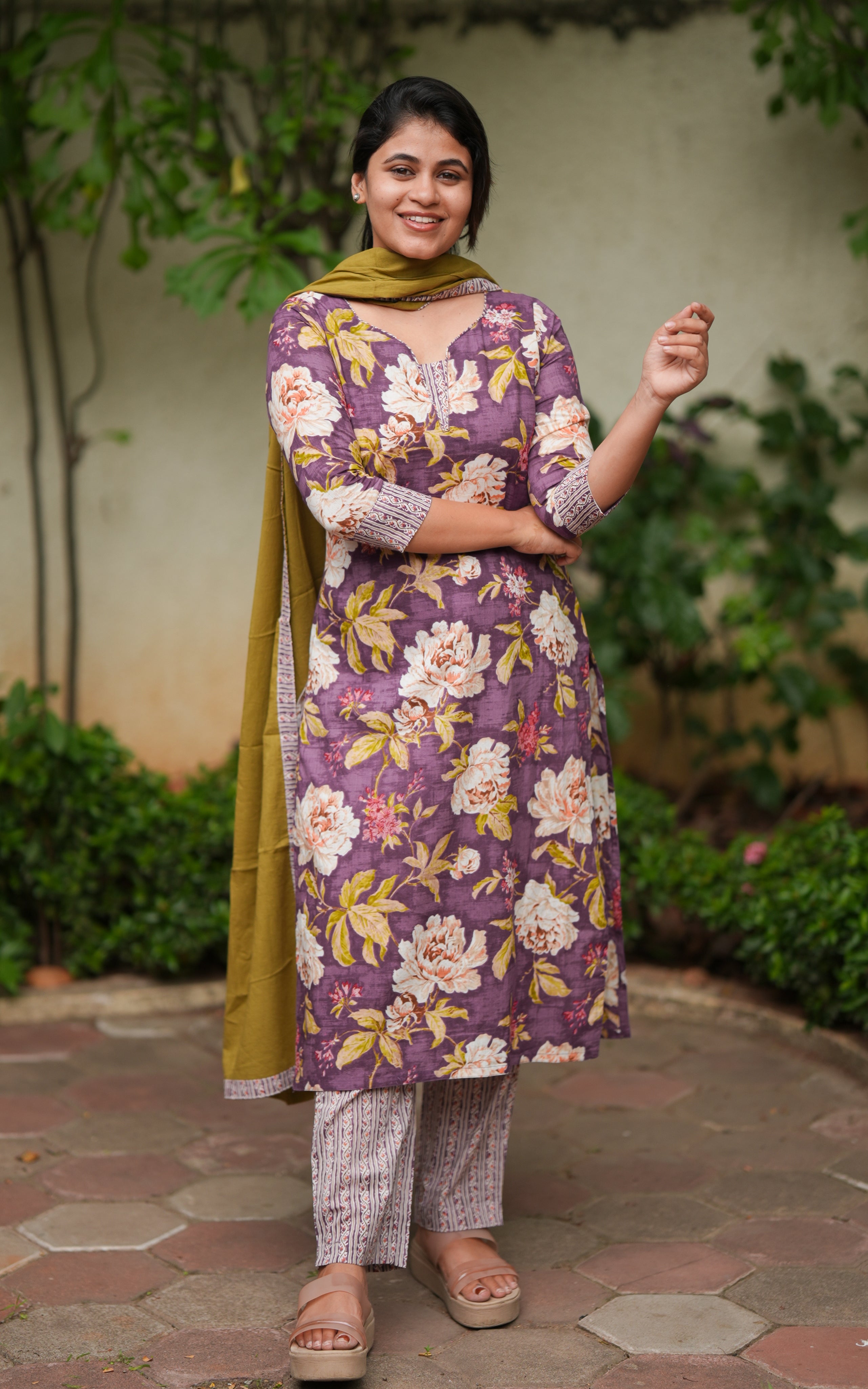 Hasini Violet (Kurti+Pant+Dupatta)