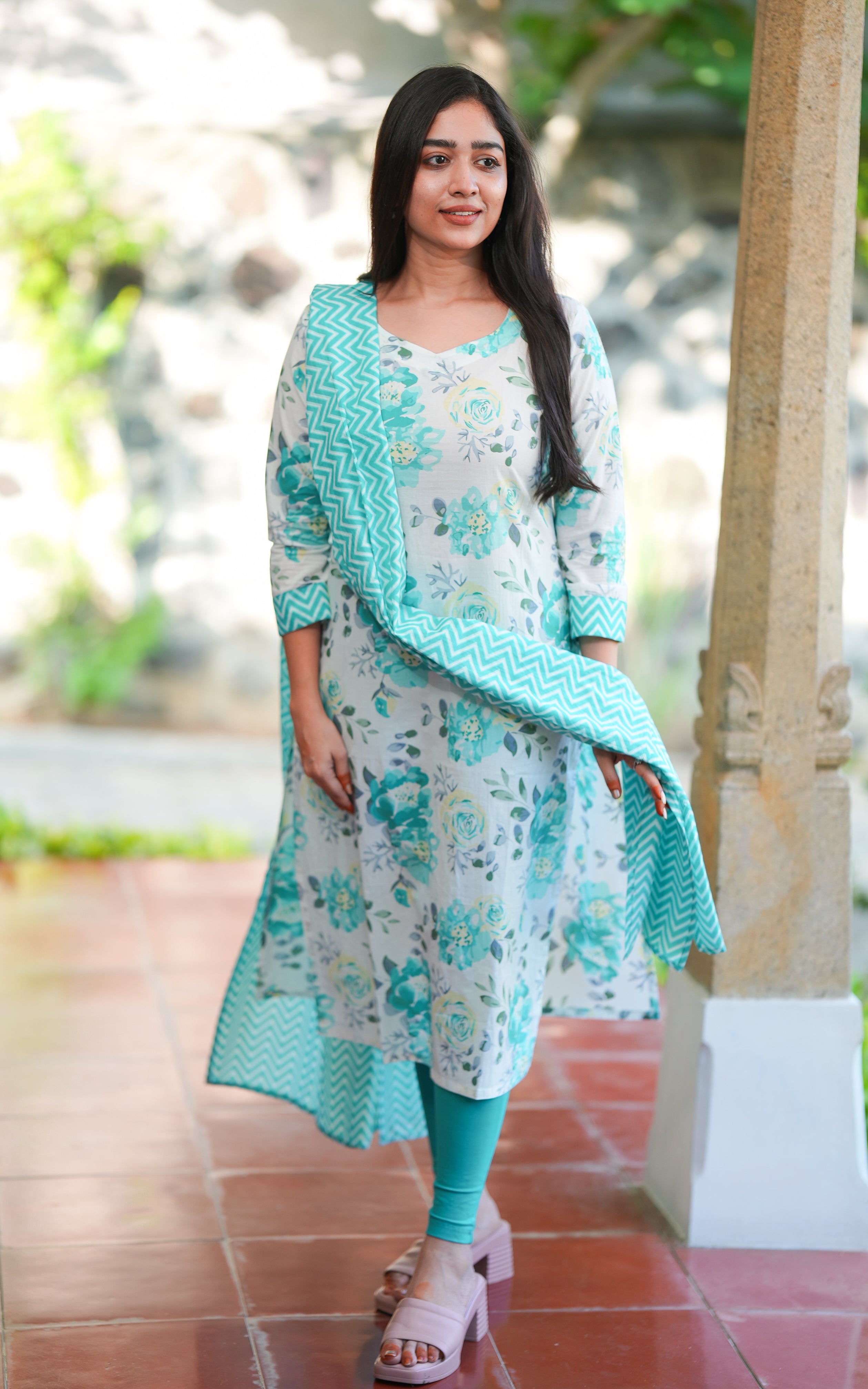 Anaya Sky Blue (Kurti+Dupatta) KURTIS instore