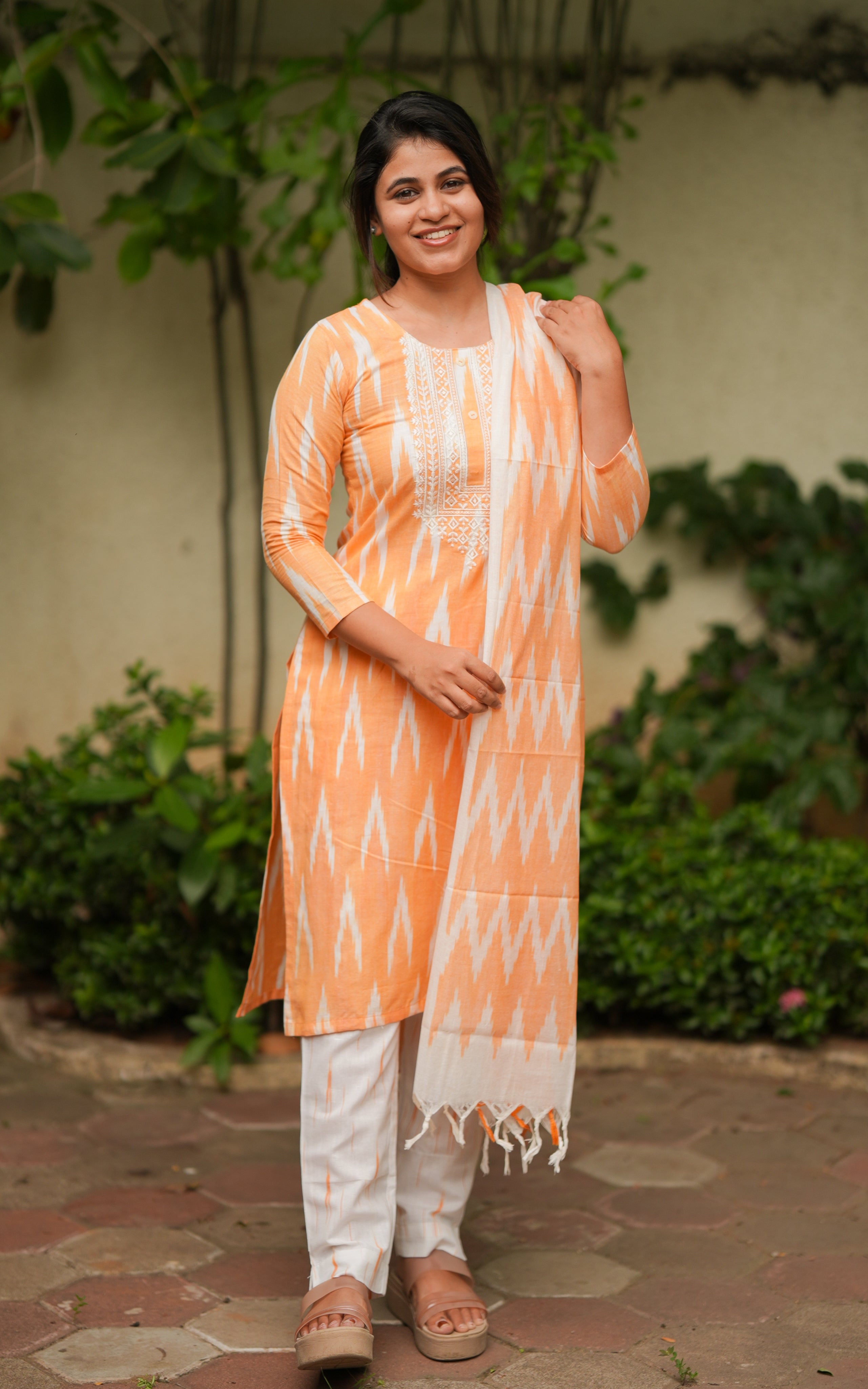 instore kurti Samantha Orange (Kurti+Pant+Dupatta)