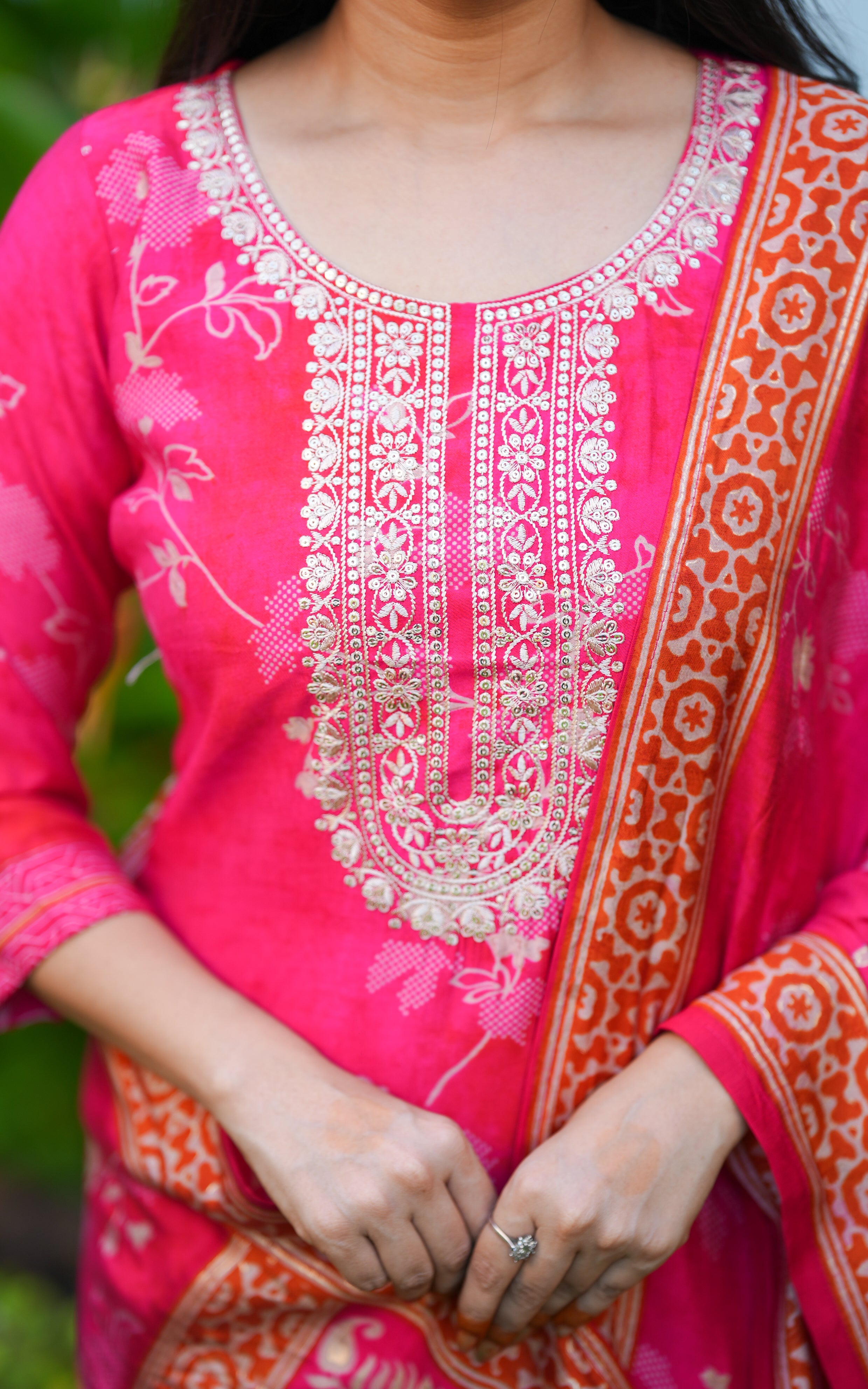 Manasii Pink (Kurti+Pant+Dupatta) KURTIS Instore