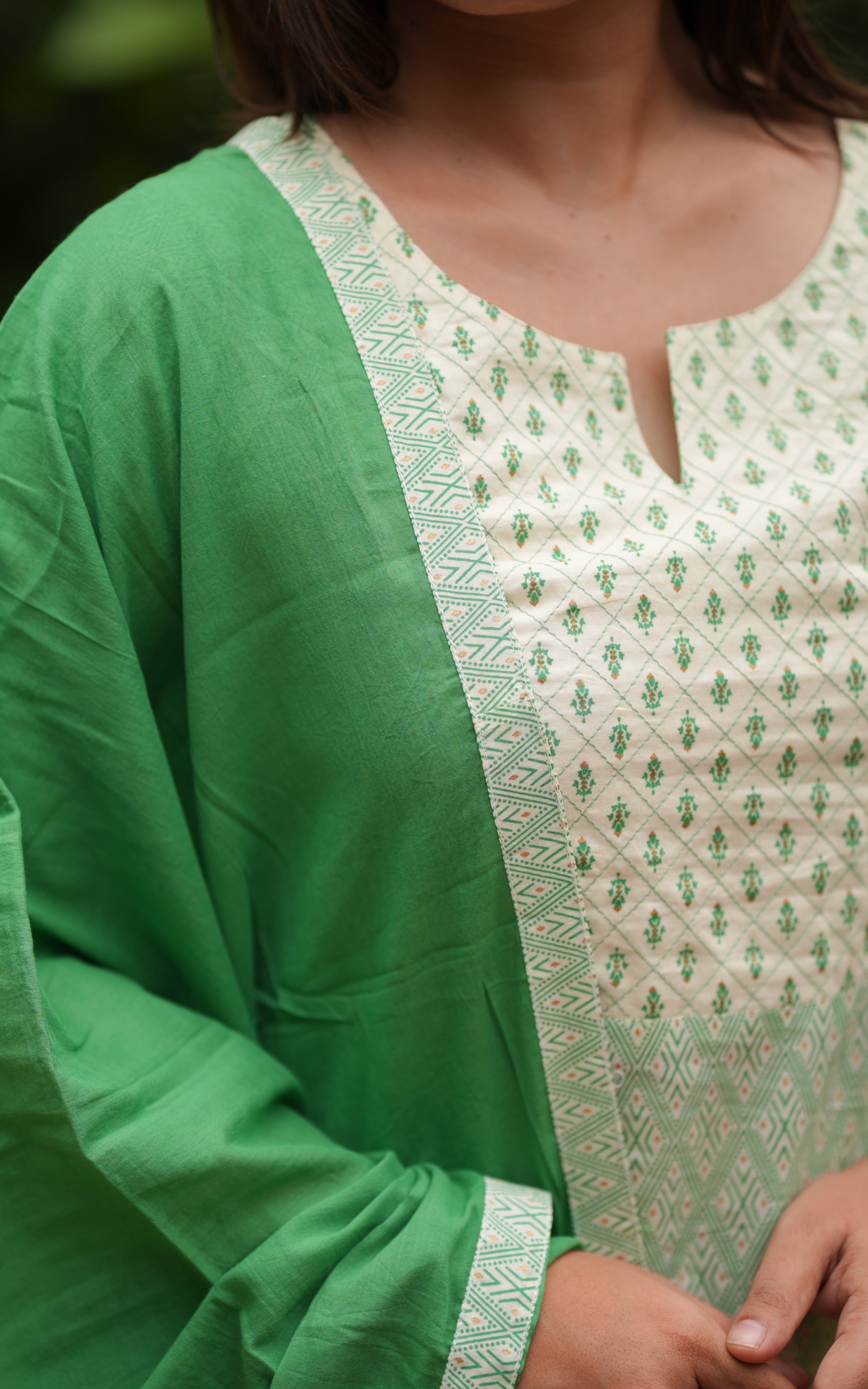 green color kurti set 