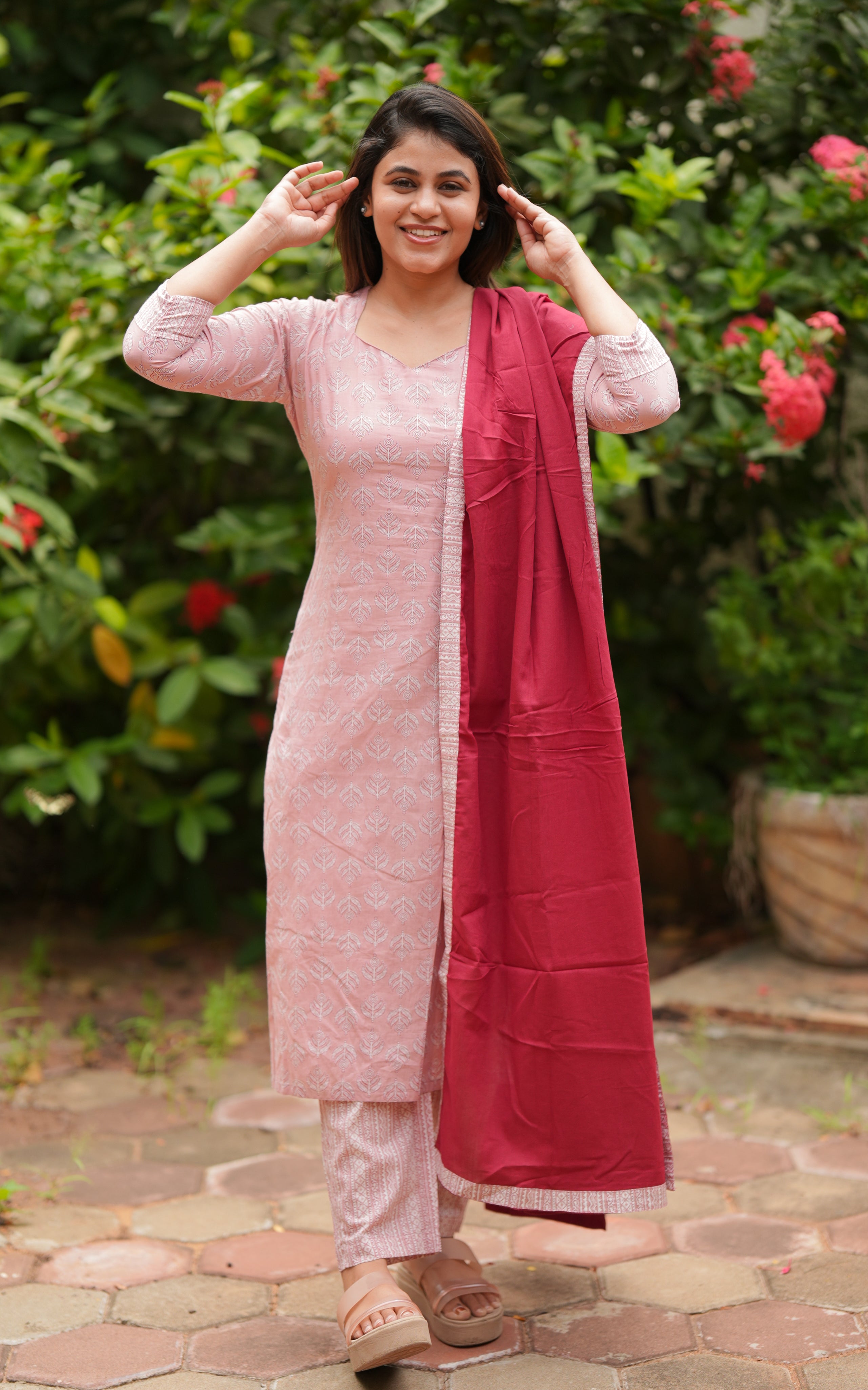 printed cotton kurti set