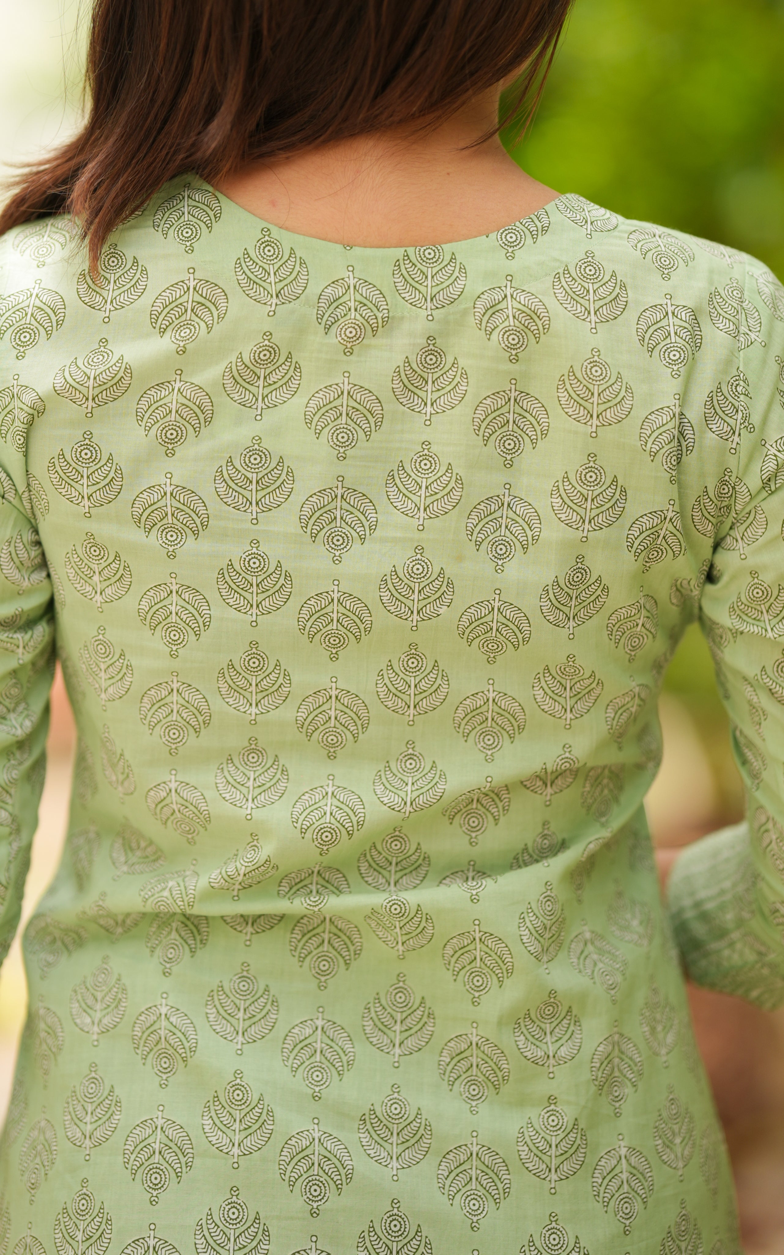 green color kurti set