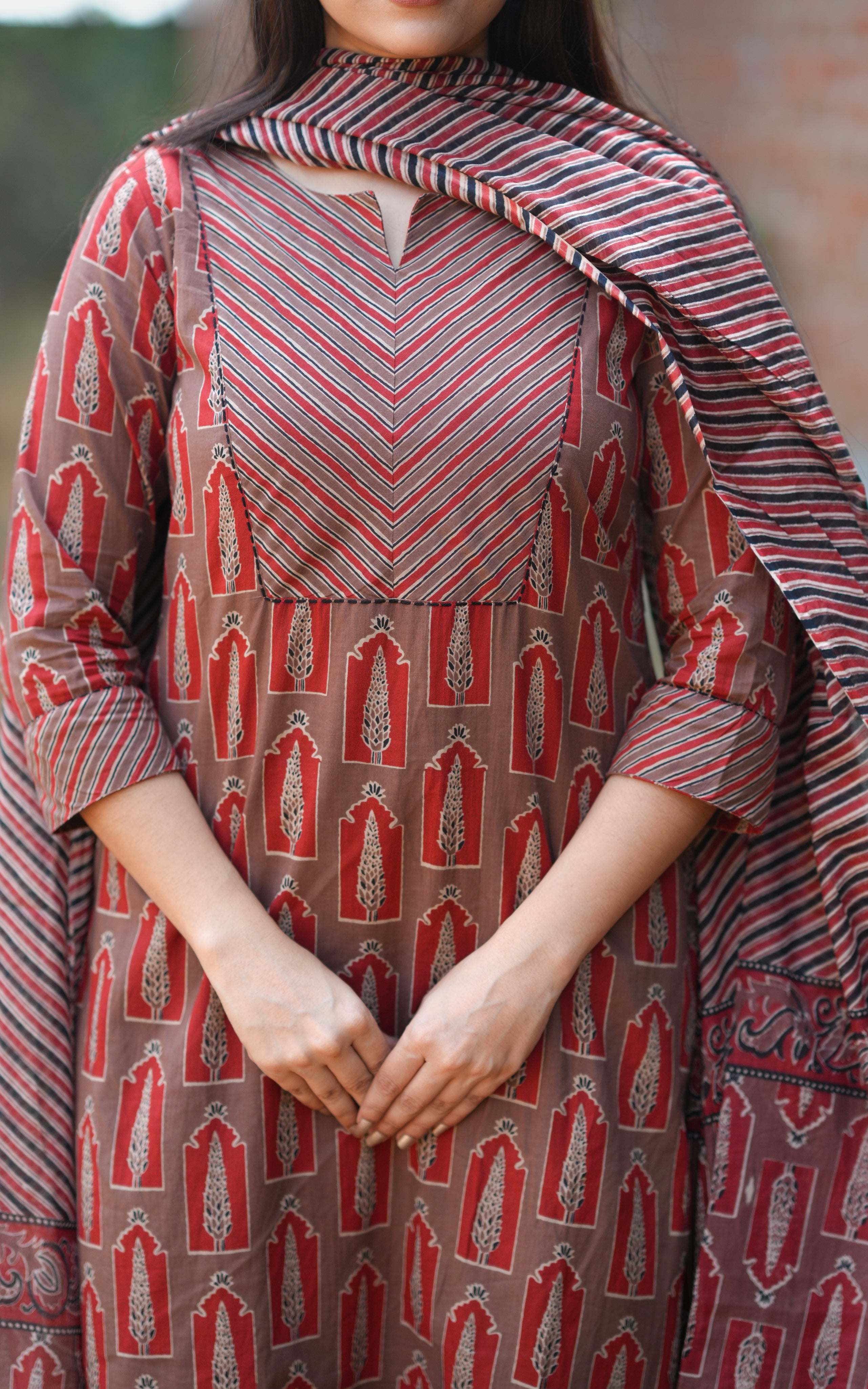 Mutamizh Brown (Kurti+Pant+Dupatta)