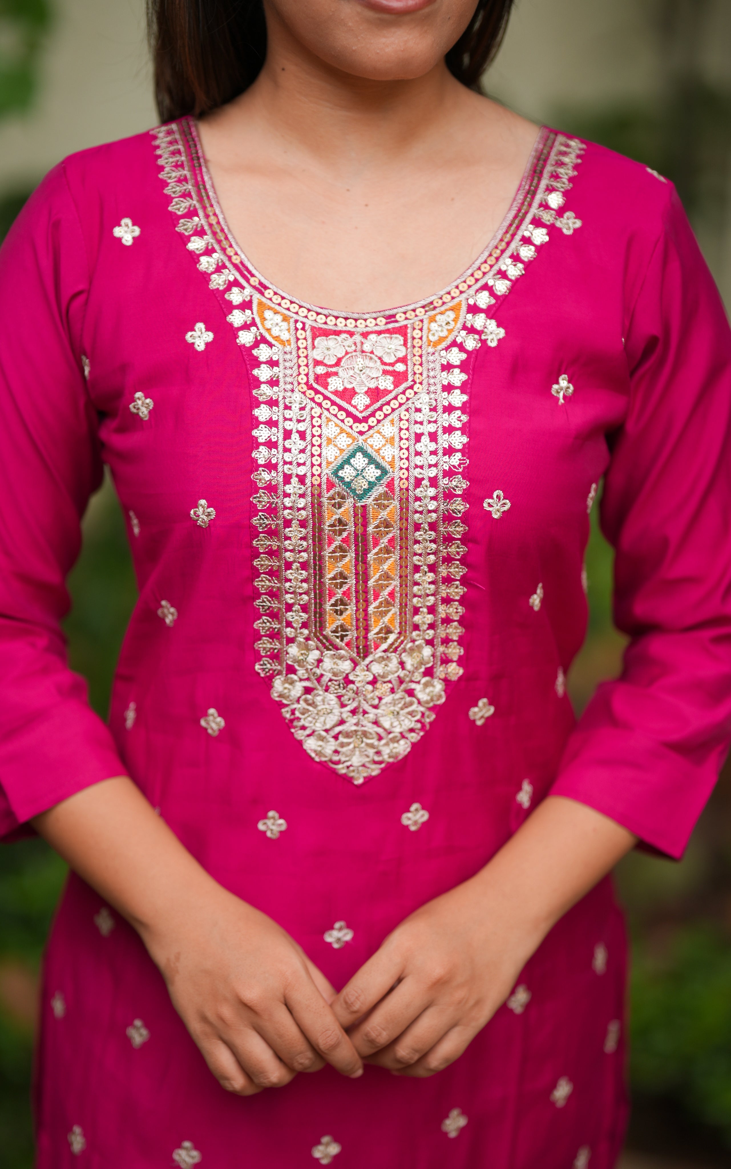 slik cotton straight cut kurti 