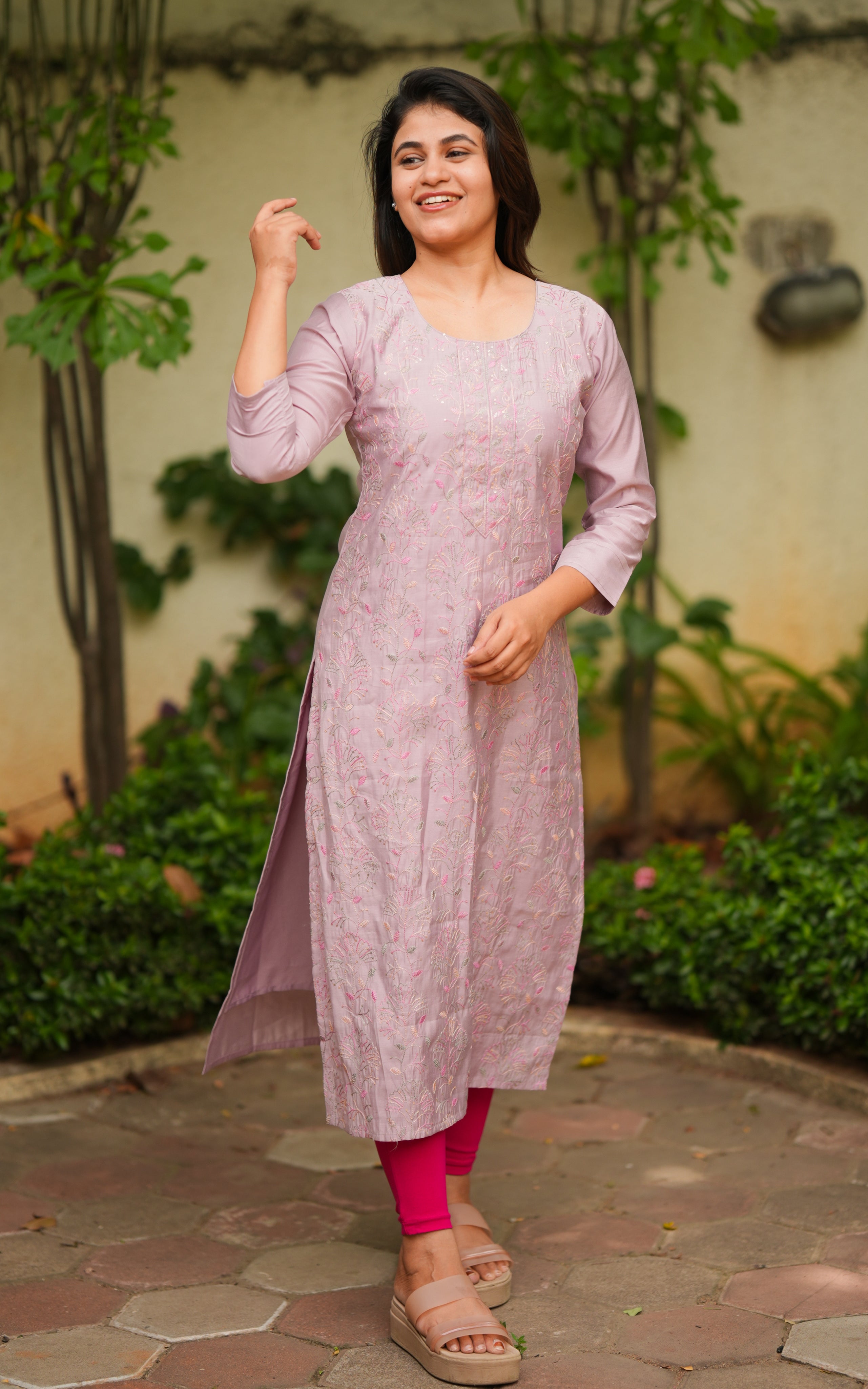 straight cut kurti with lining 