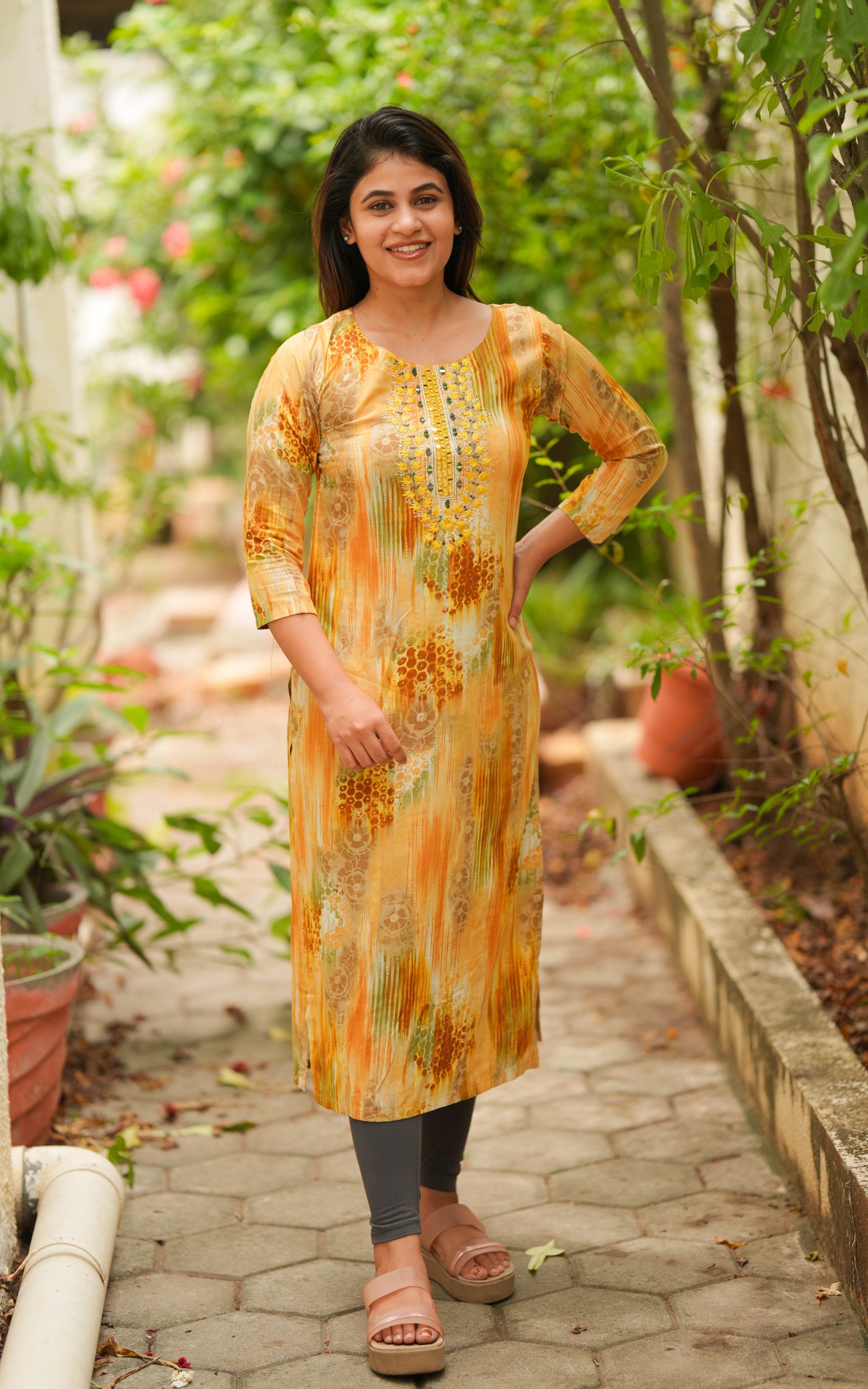 instore kurti Gowsalya Yellow