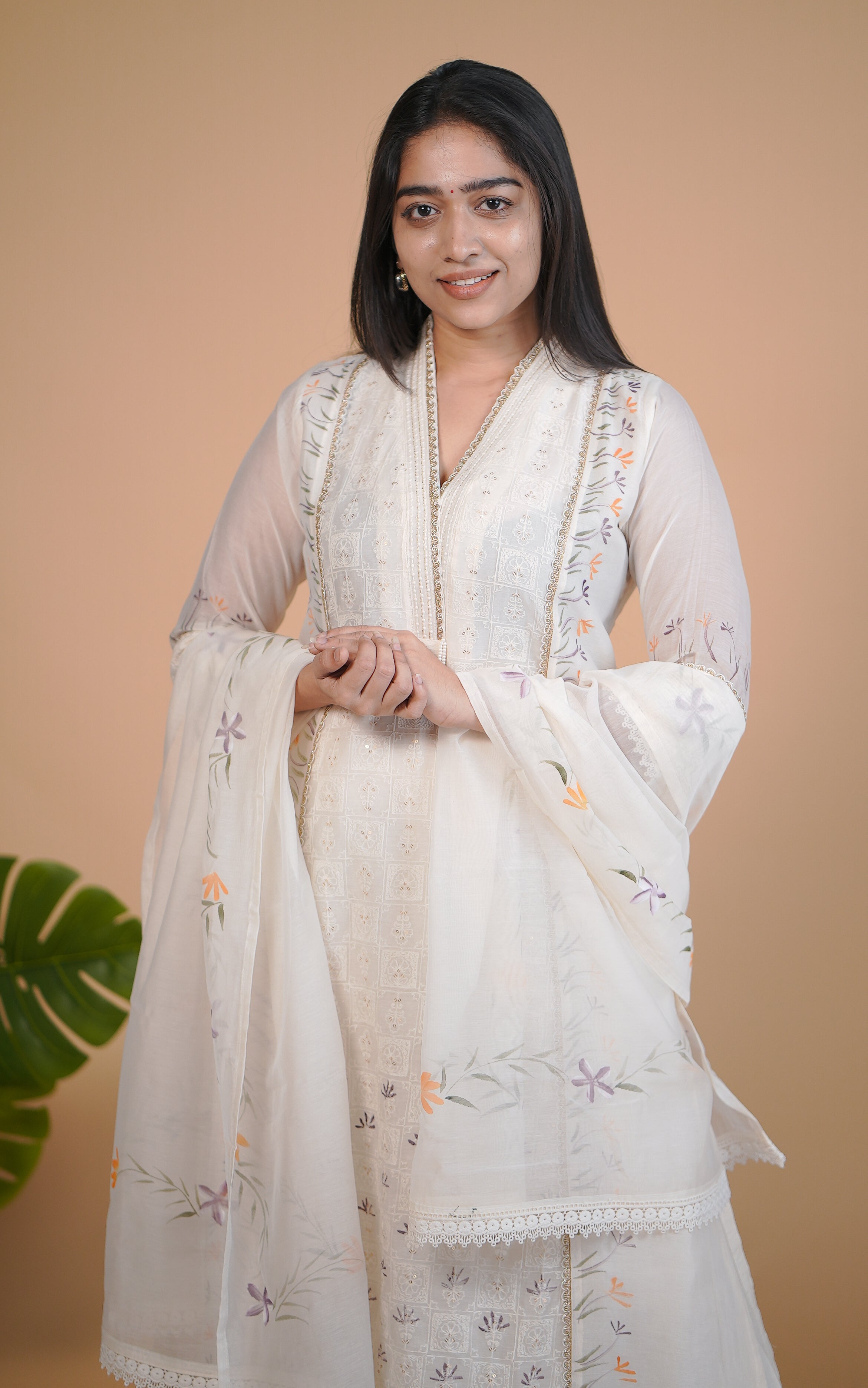 
Ethnic chanderi silk kurti set for women
