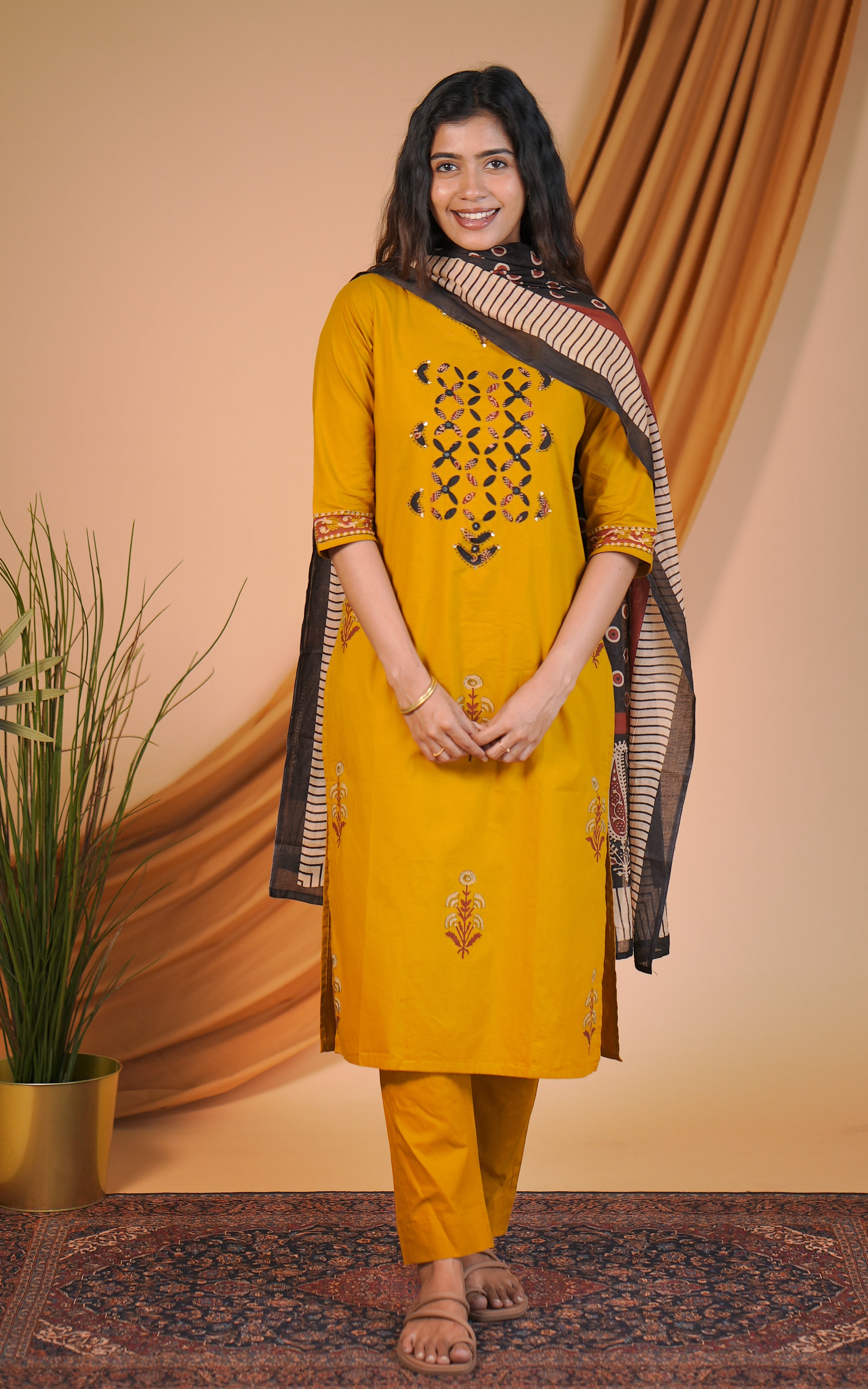 Megalaya Handblock (Kurti+Pant+Dupatta)
