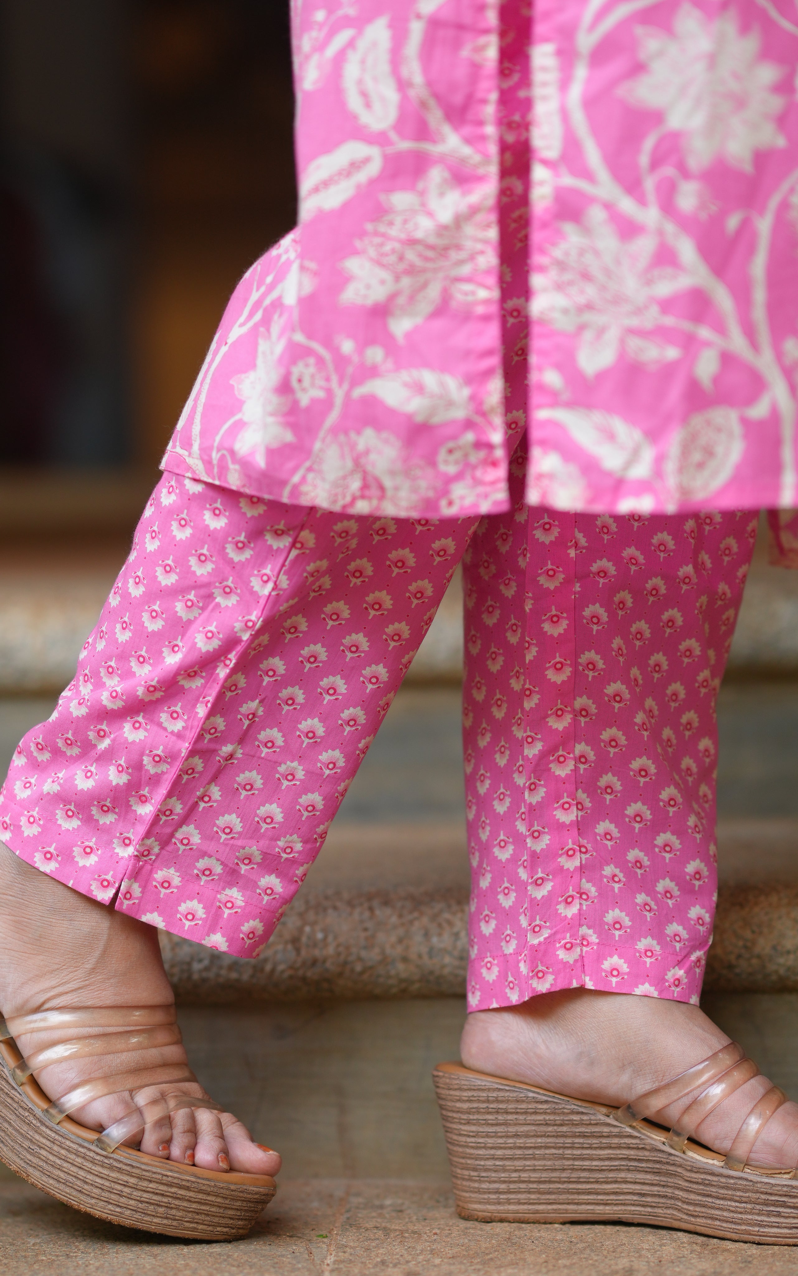 Anvidha Pink A (Kurti+Pant+Dupatta)