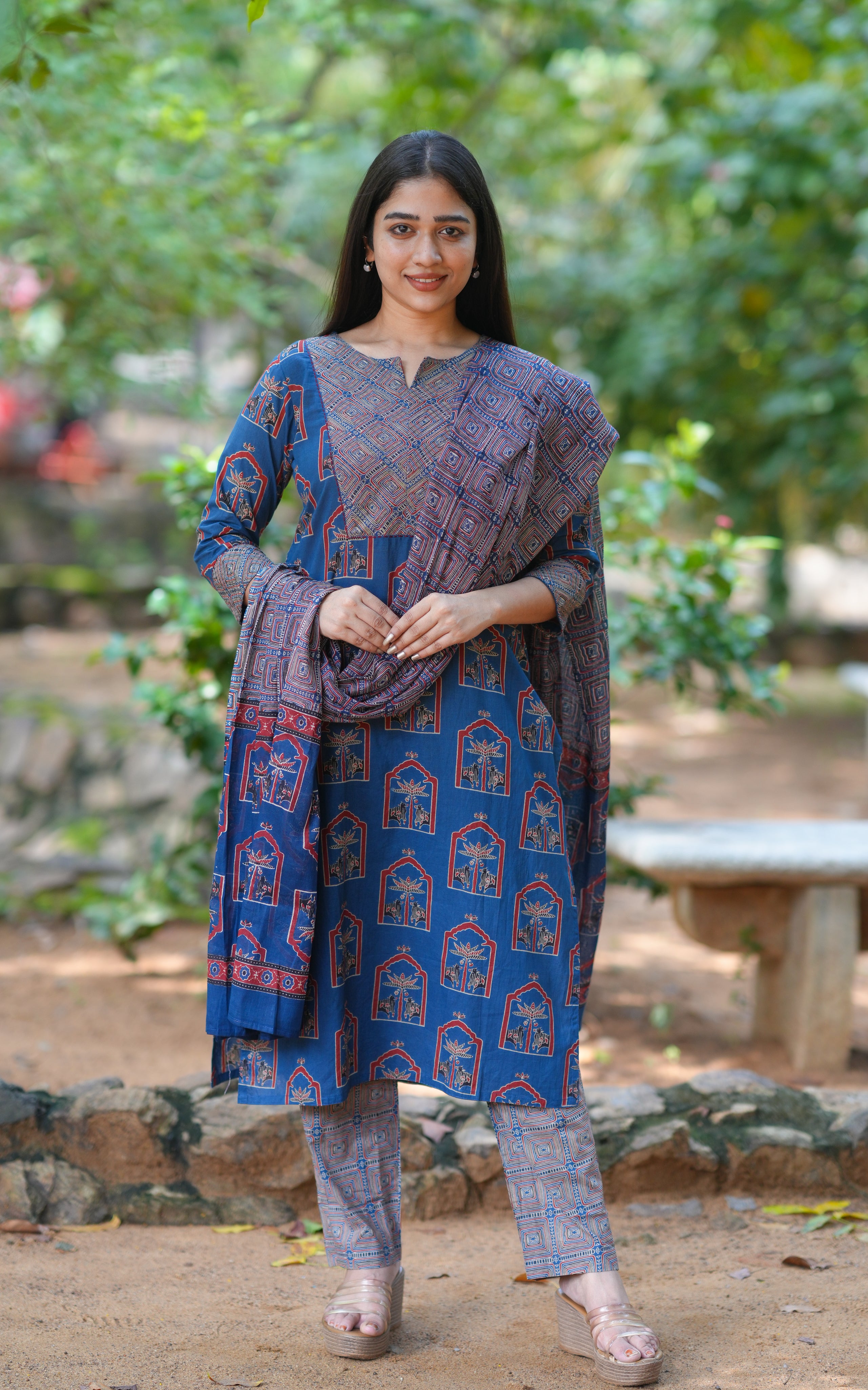 Aishwarya Blue (Kurti+Pant+Dupatta)