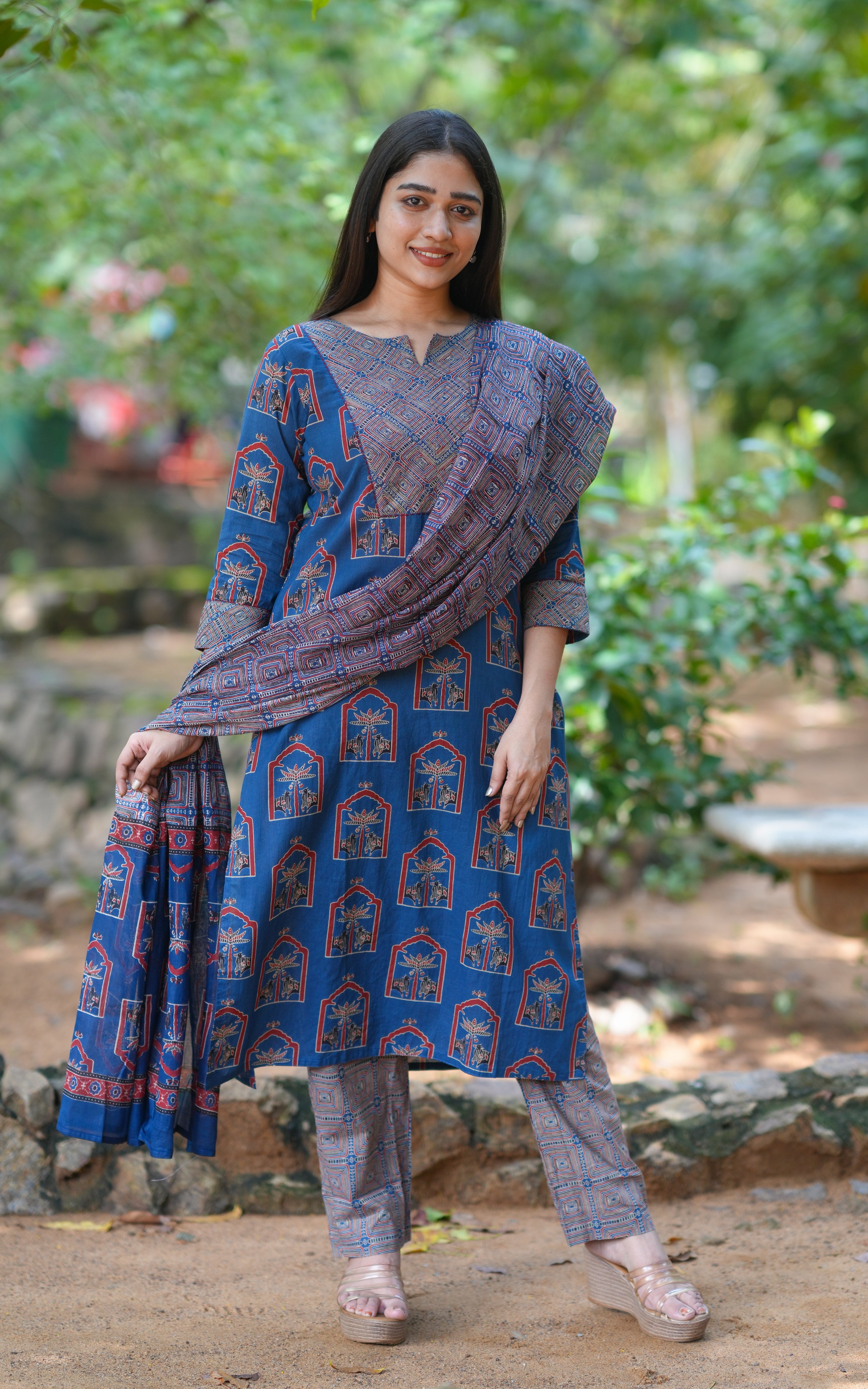 Aishwarya Blue (Kurti+Pant+Dupatta)