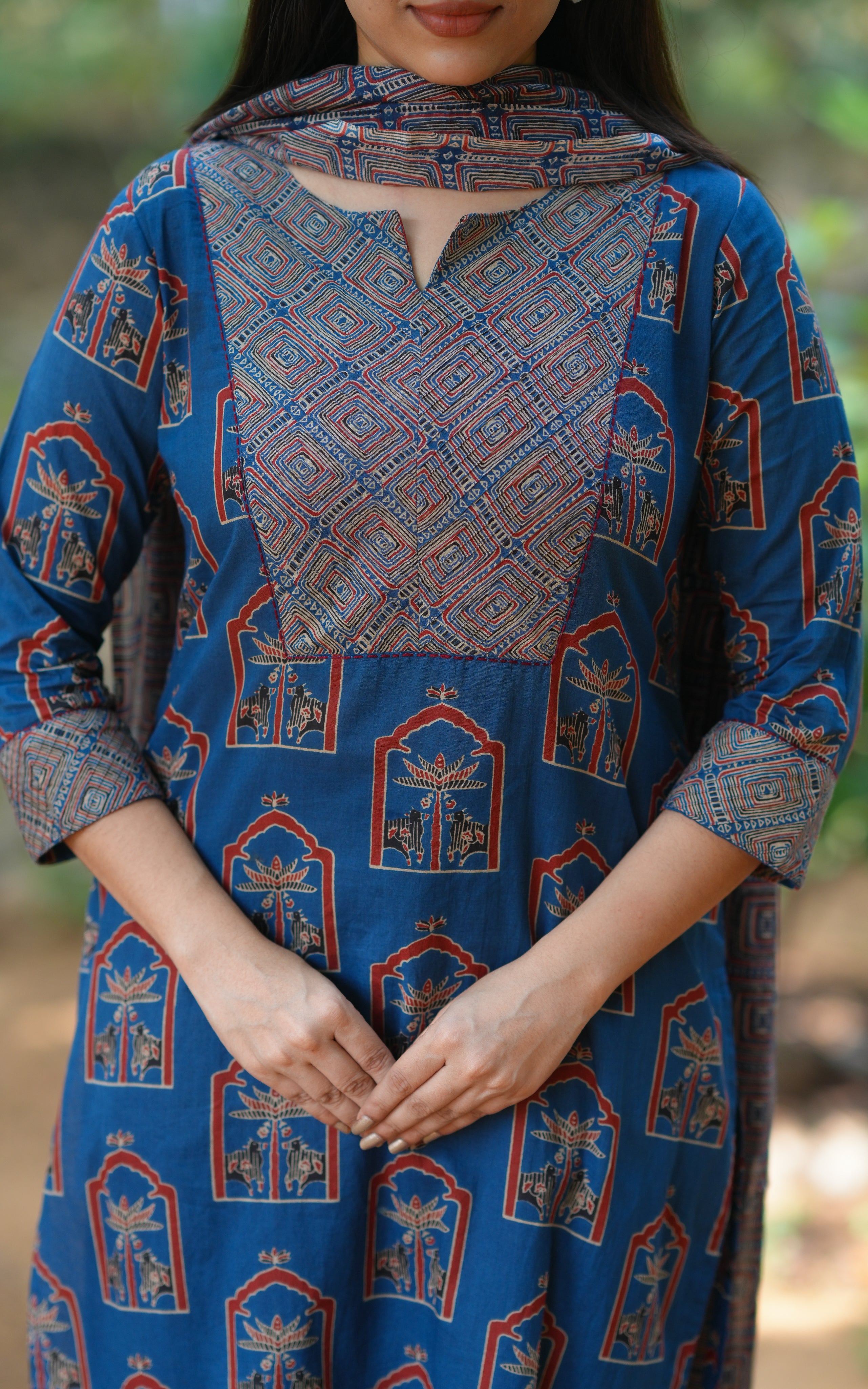 Aishwarya Blue (Kurti+Pant+Dupatta)