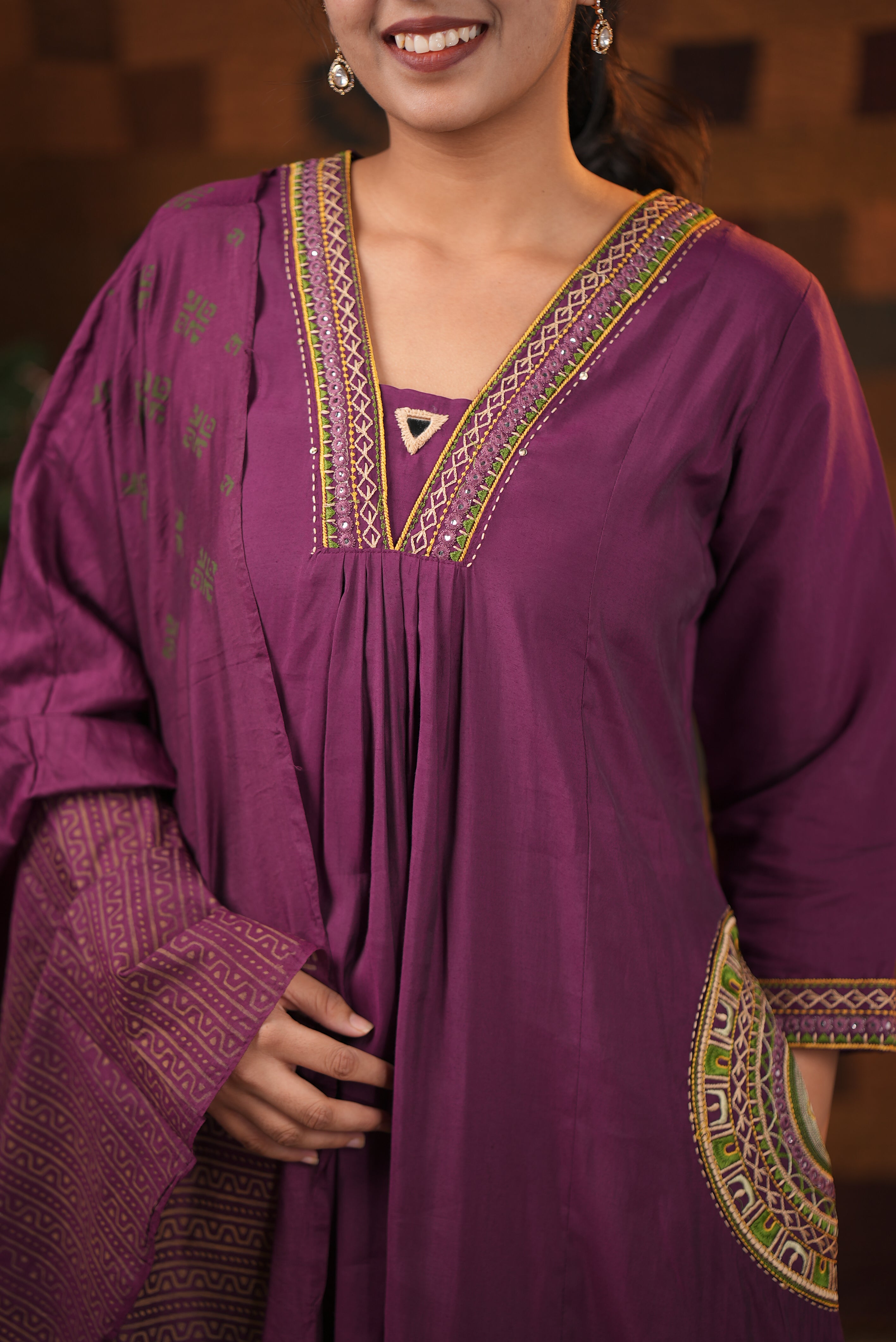 Plum Color kurti sets