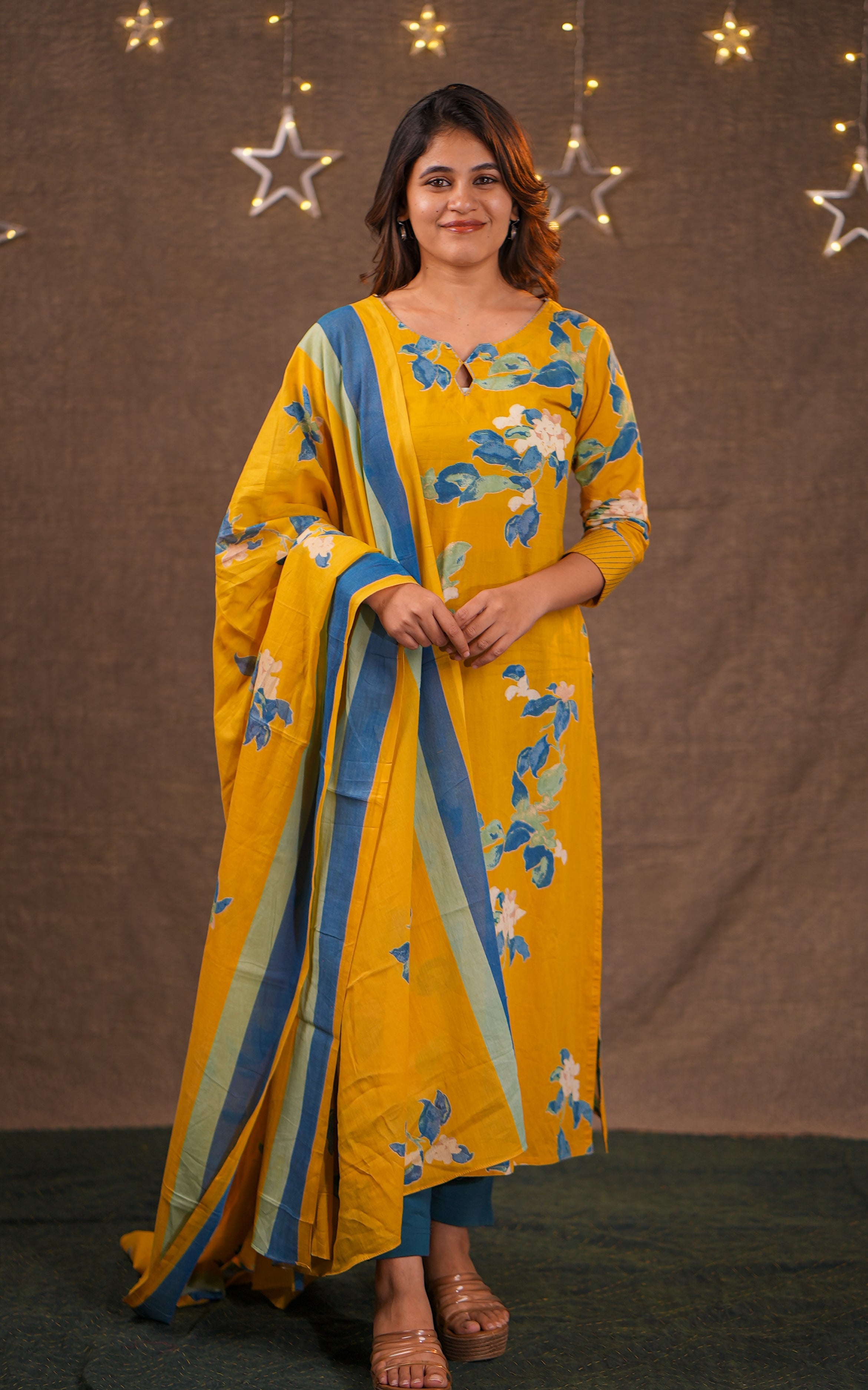 Straight cut kurti with dupatta