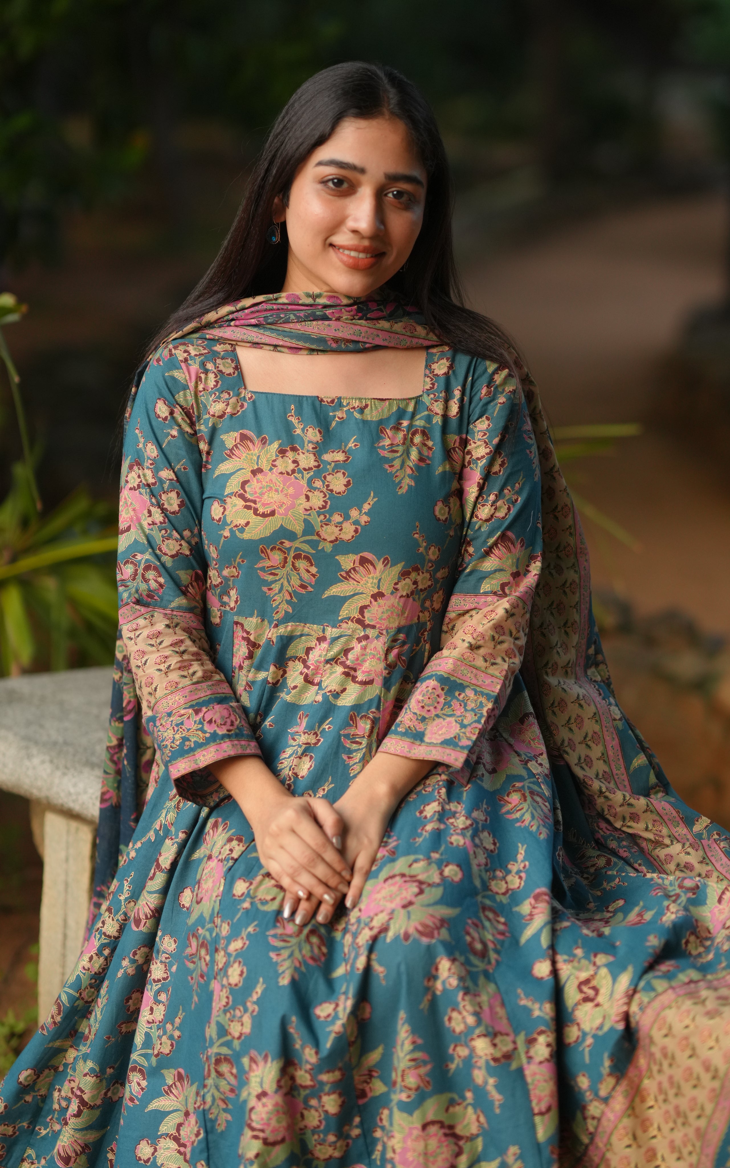 Ahana Blue (Kurti+Dupatta) KURTIS instore