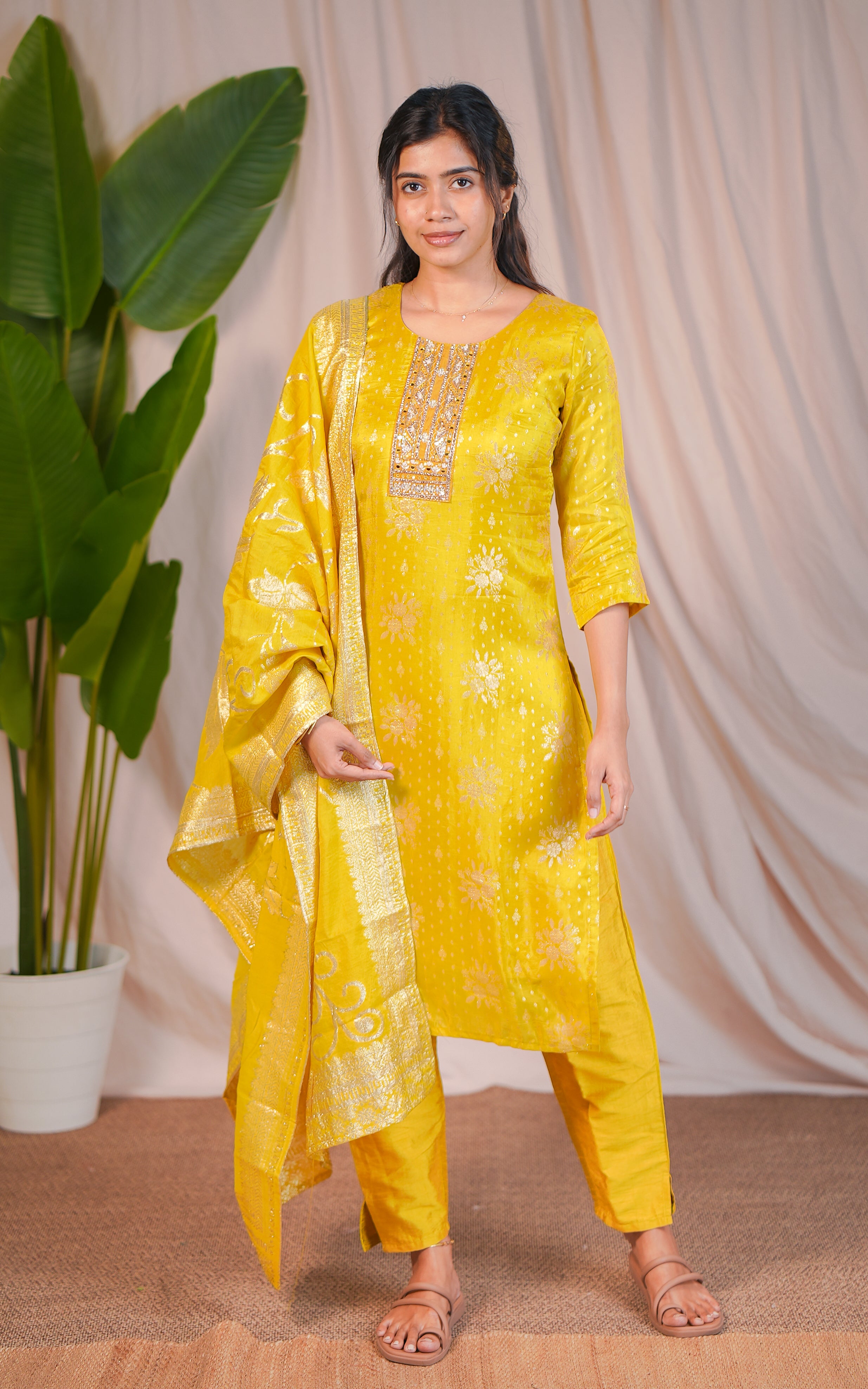 Berry Bliss A  (Kurti+Pant+Dupatta)