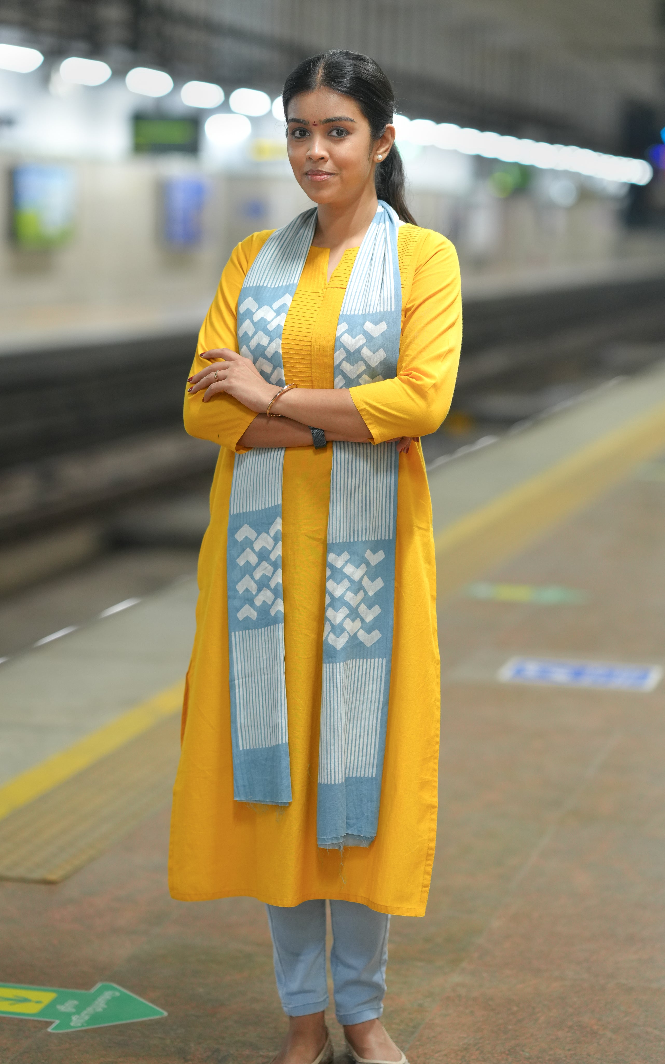 Cotton yellow kurti