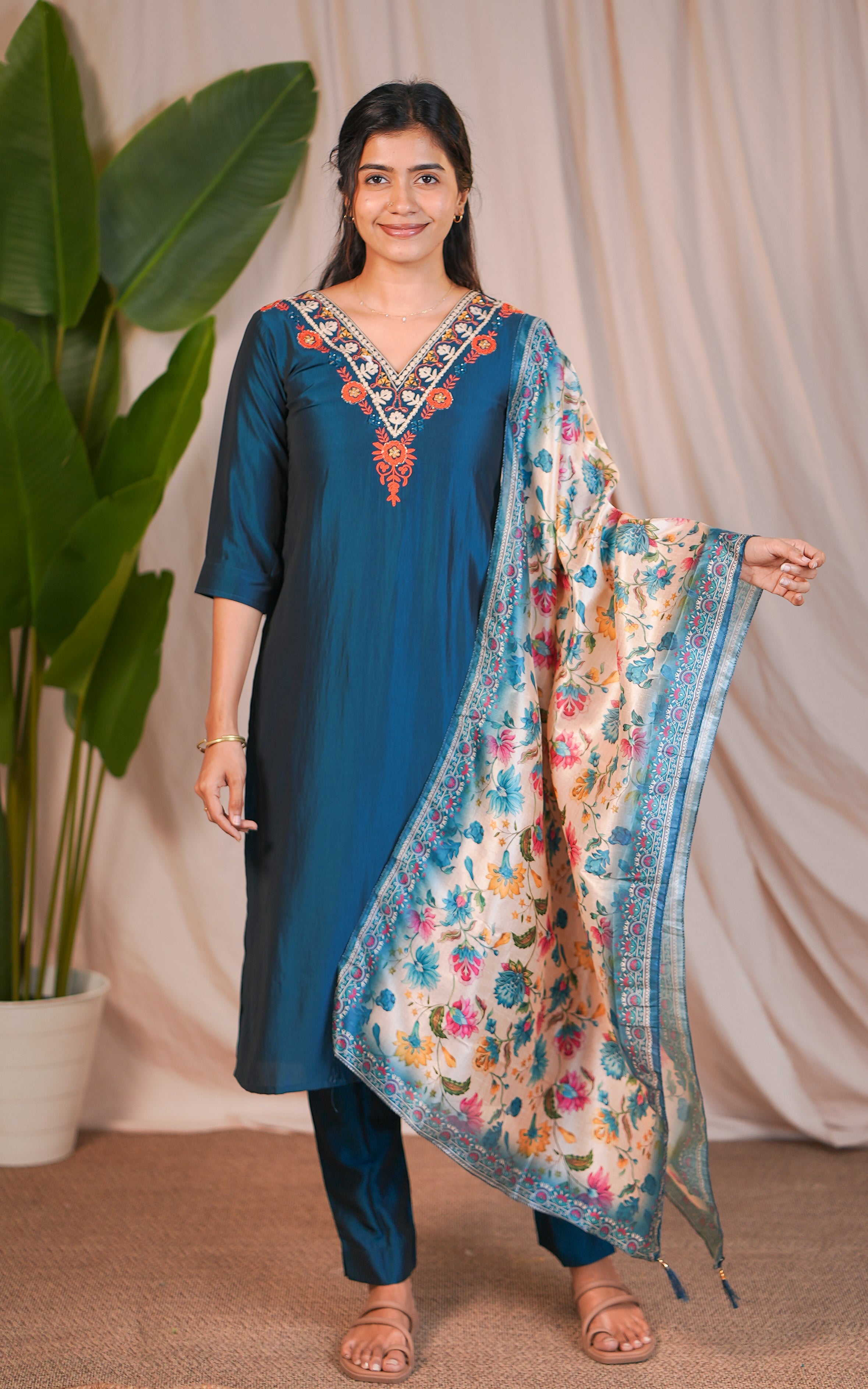 Women kurti pant set with pocket