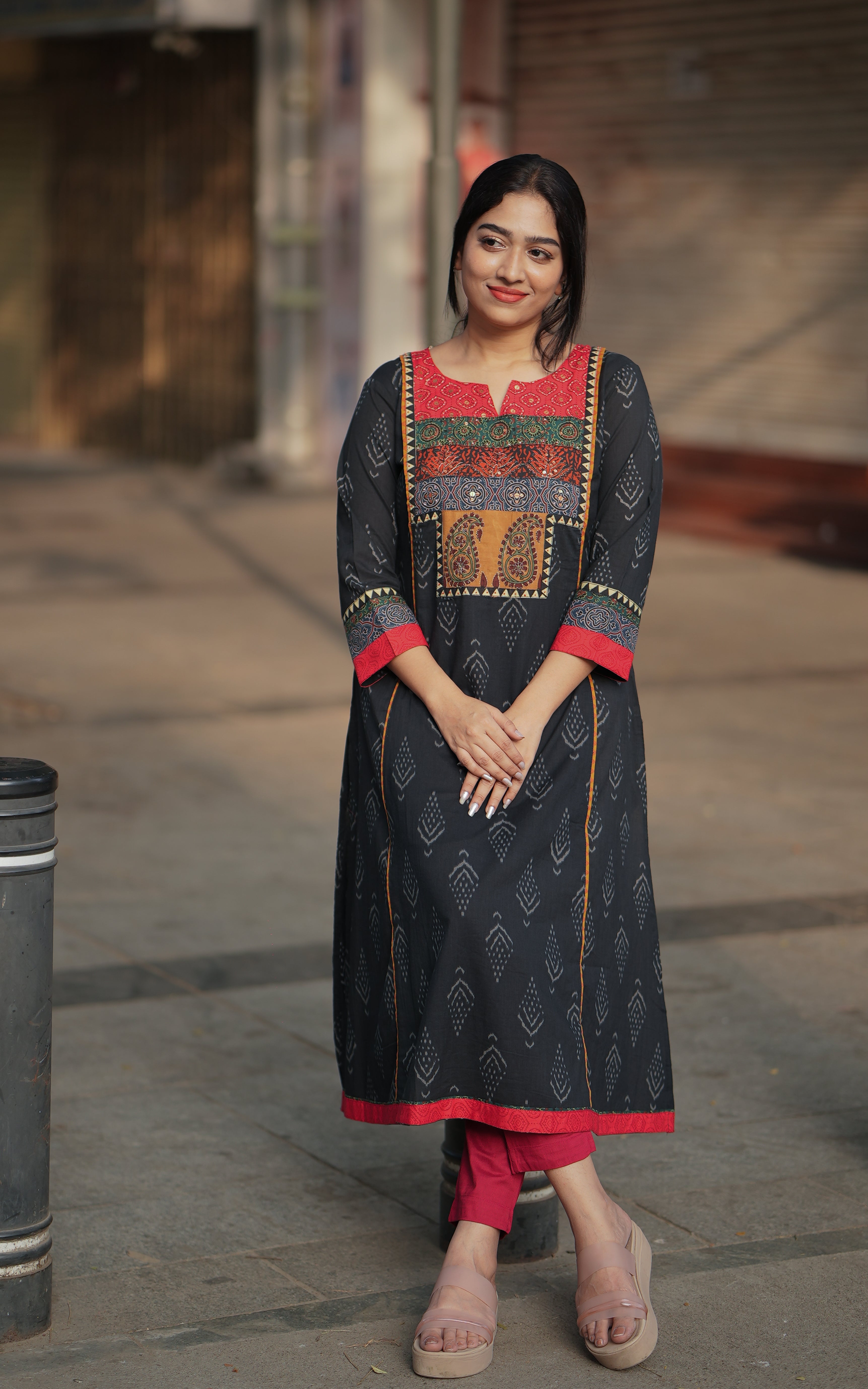 Pakshi : Pure Cotton 2 piece Kurti with Ankle Length Pants | Made To Order