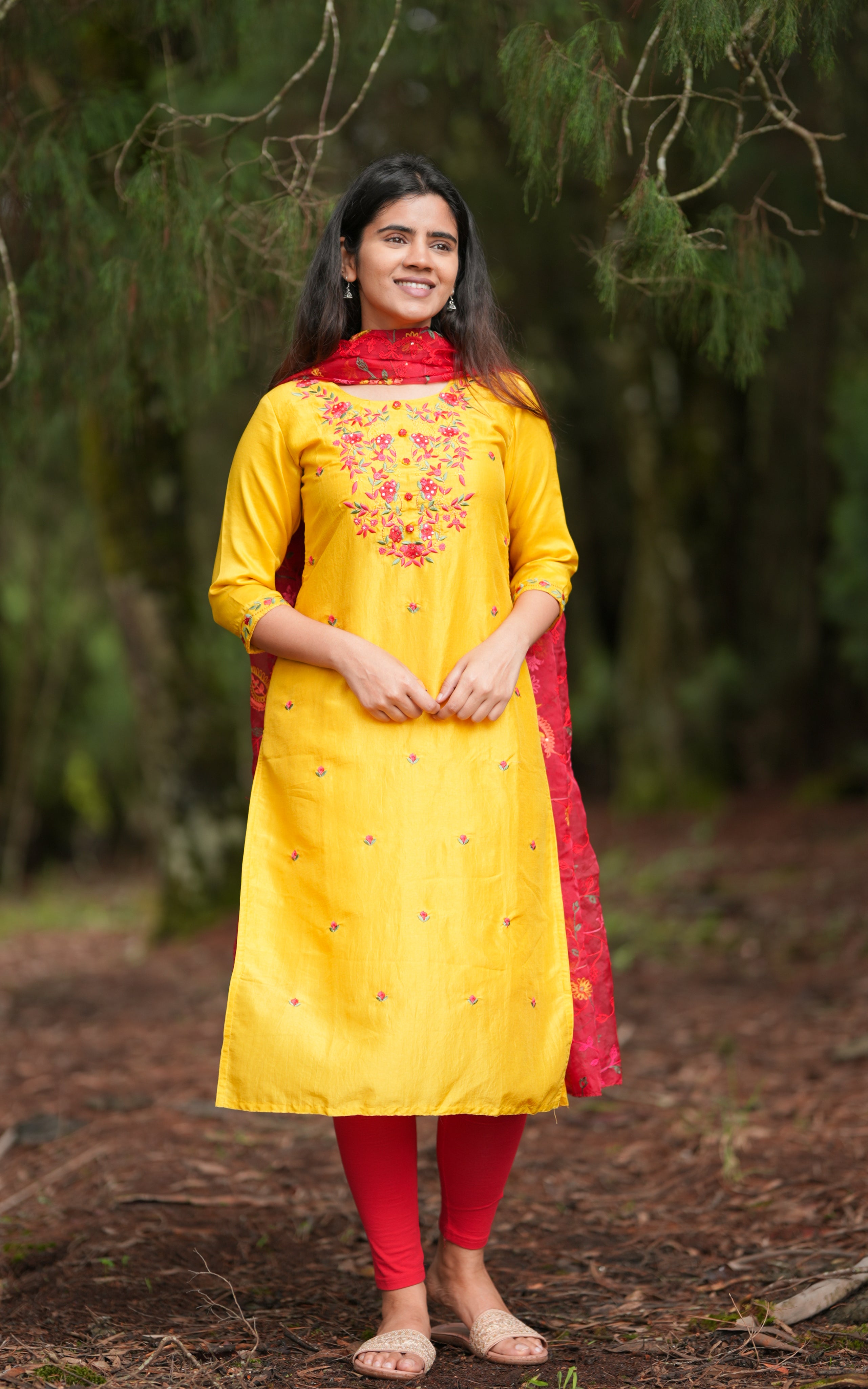 Madhavi Yellow (Kurti+Dupatta)