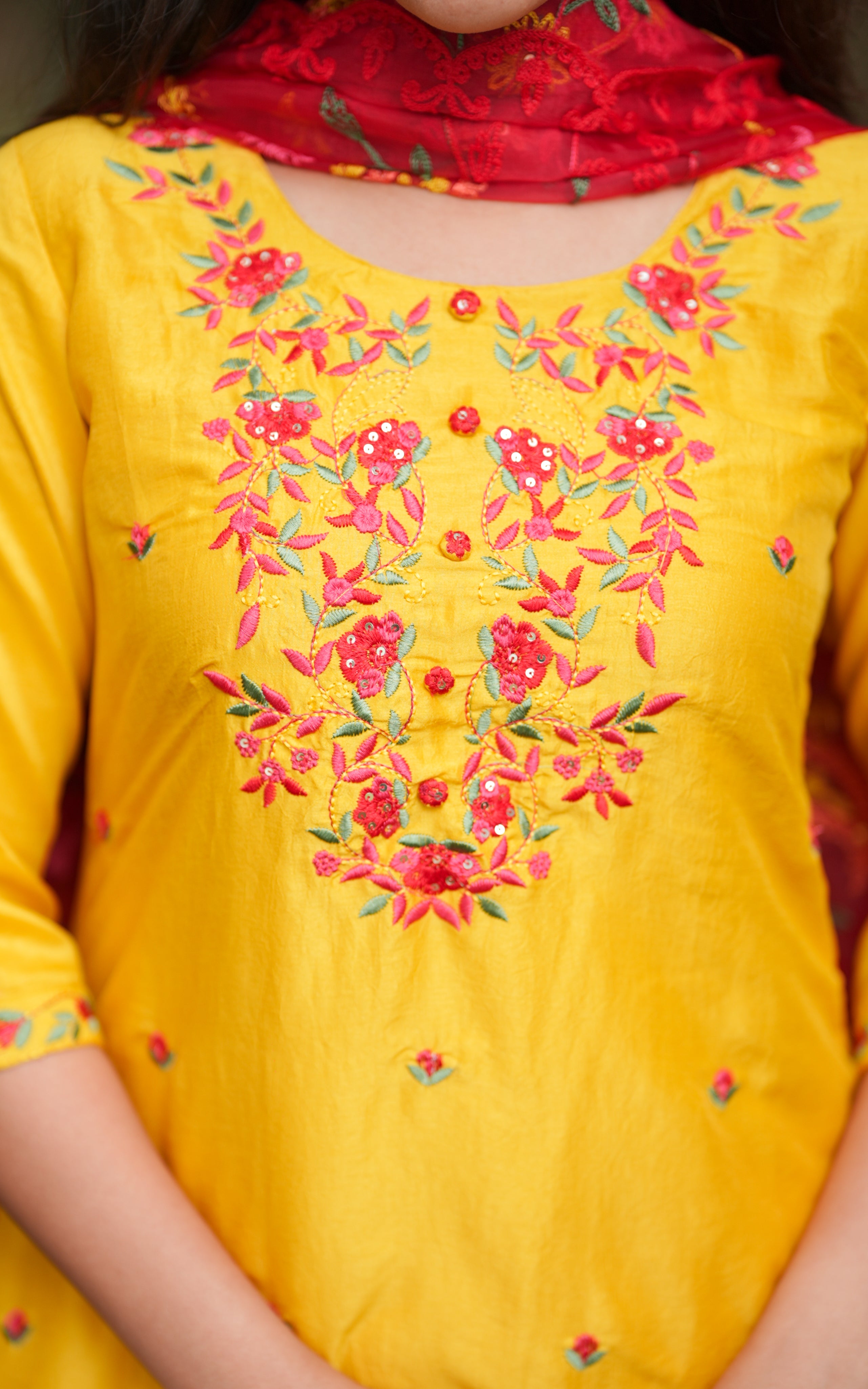 Madhavi Yellow (Kurti+Dupatta)