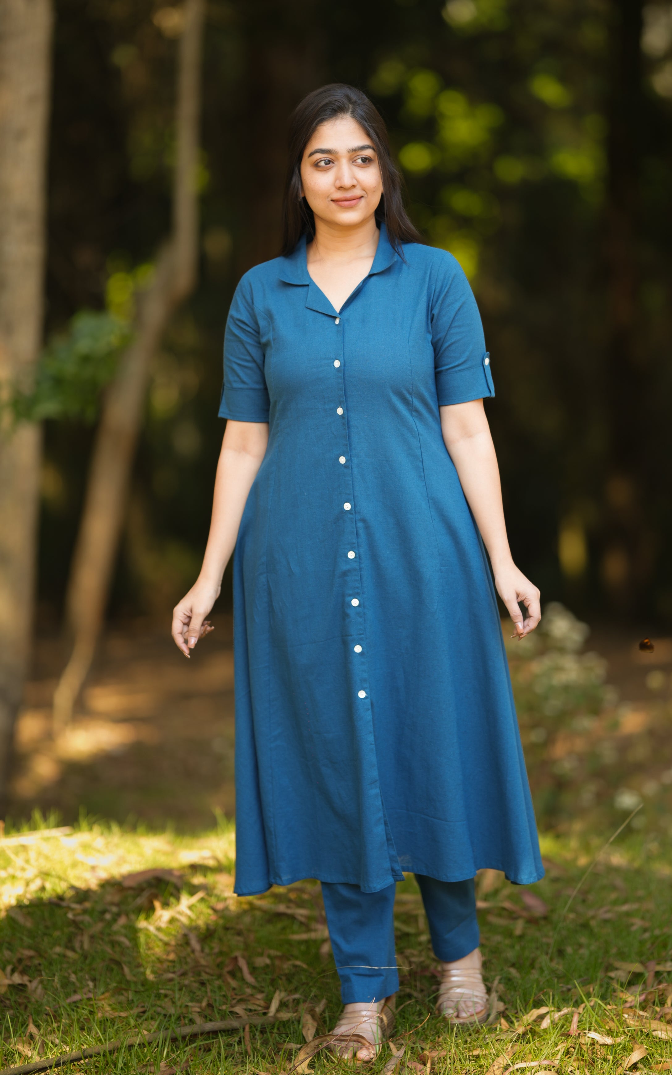 teal blue pant kurti [offce wear] [college wear]