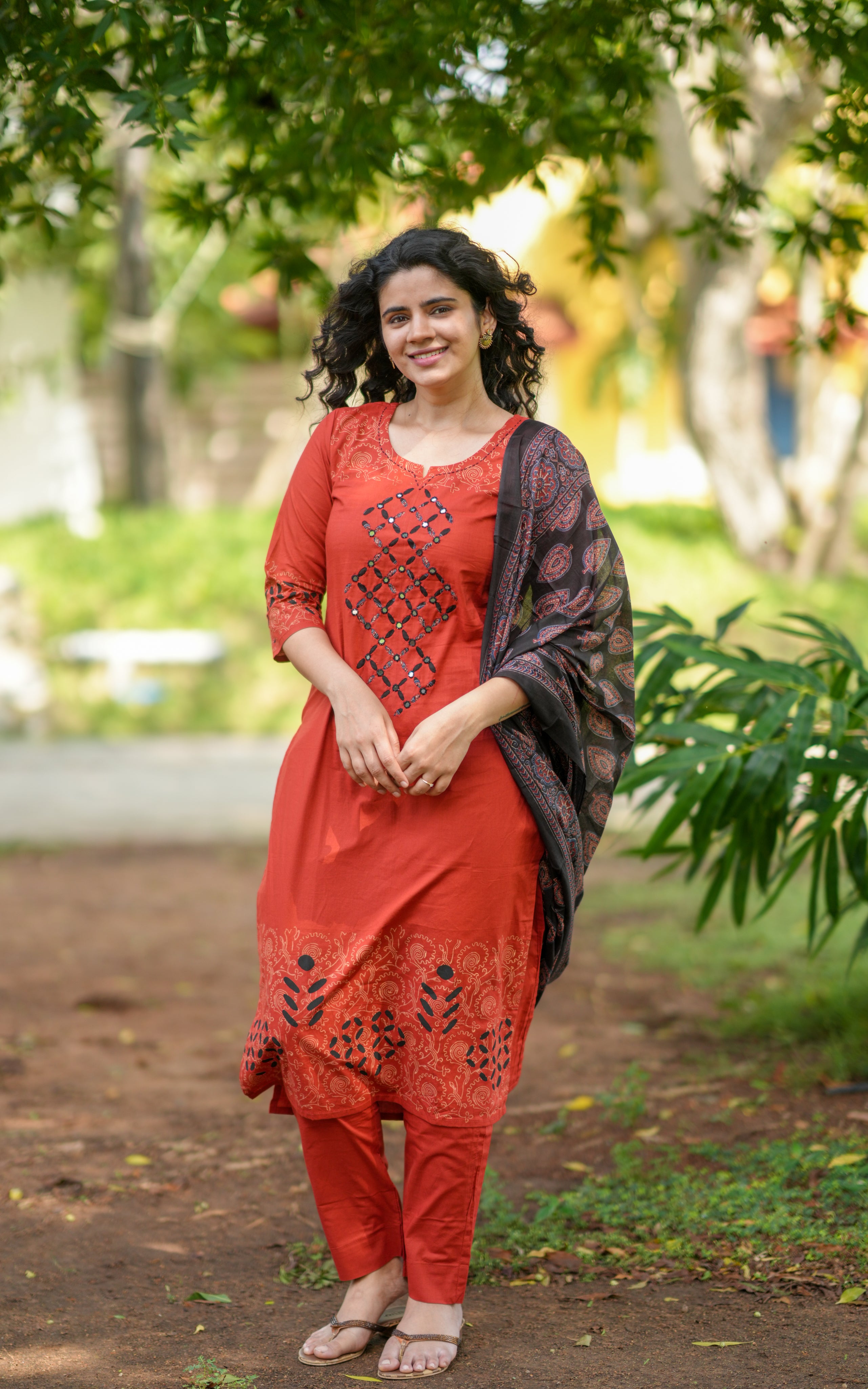 Prathima Rust (Kurti+Pant+Dupatta)