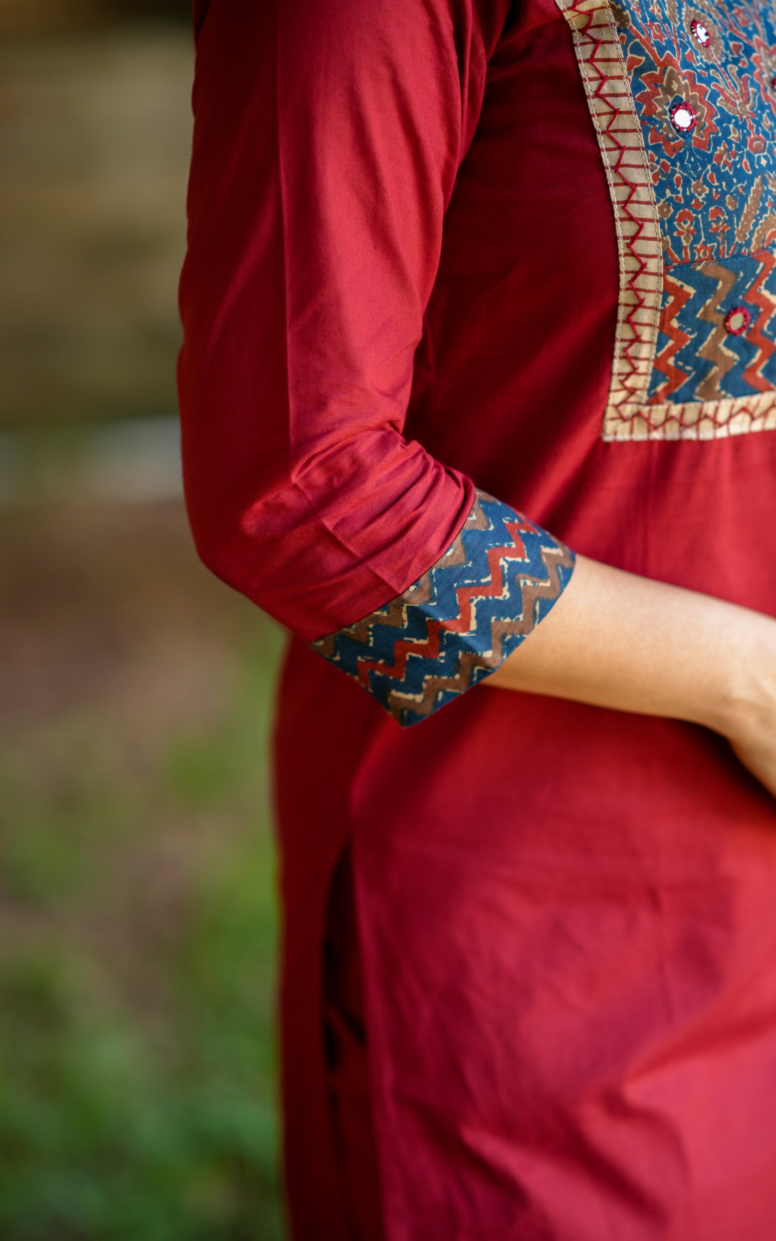 Jameela Maroon (Kurti+Pant+Dupatta)