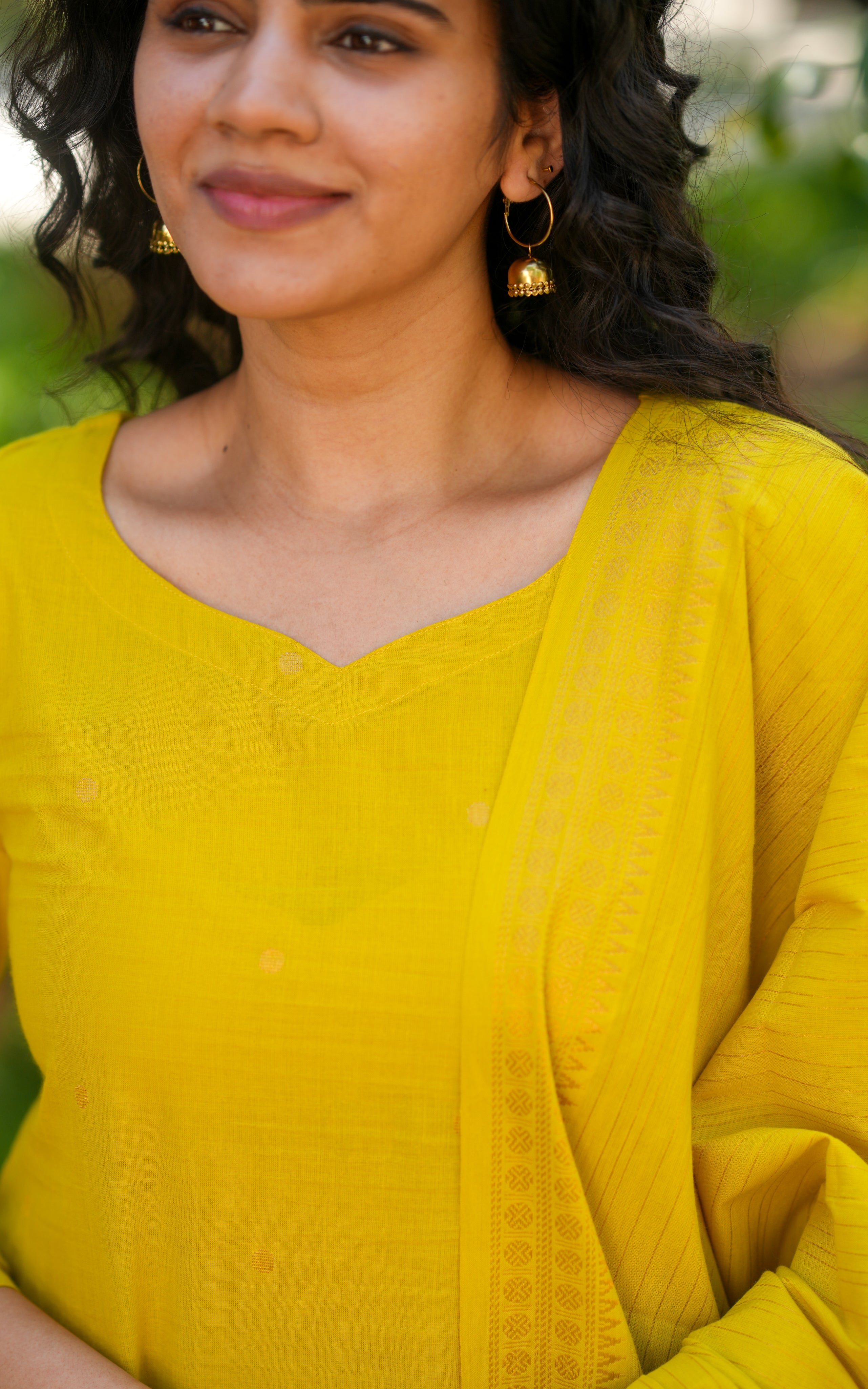 Farah Lemon Yellow (Kurti+Pant+Dupatta)