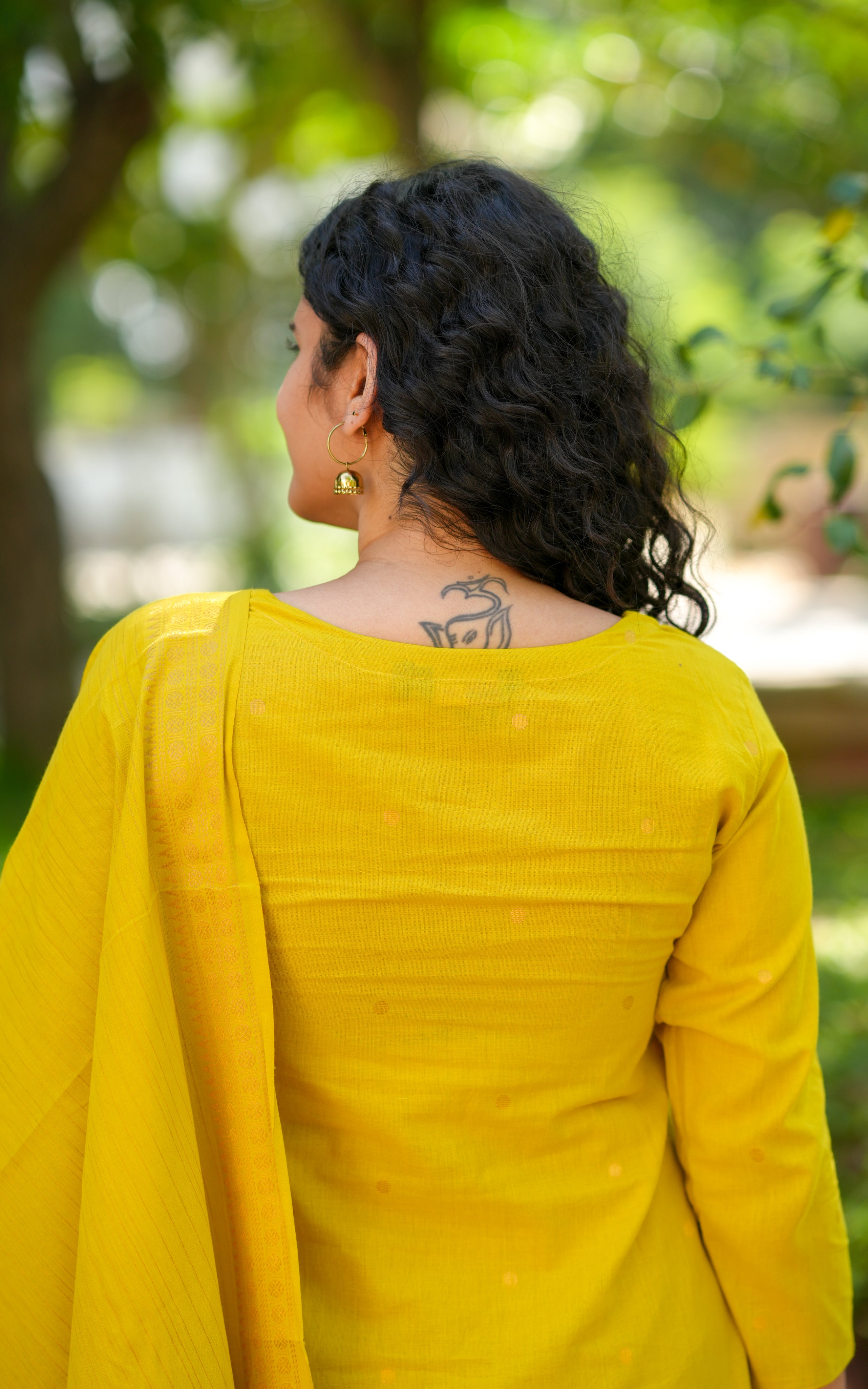 Farah Lemon Yellow (Kurti+Pant+Dupatta)
