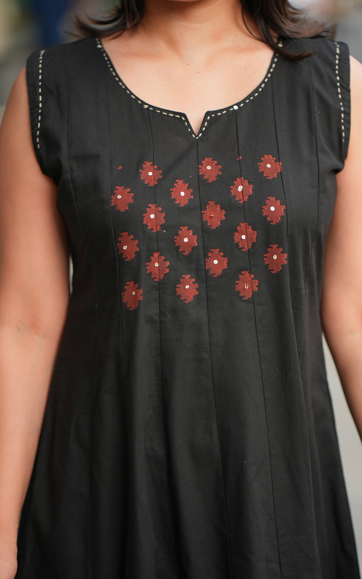 Aaranthika  Black Handblock (Kurti+Pant+Dupatta)