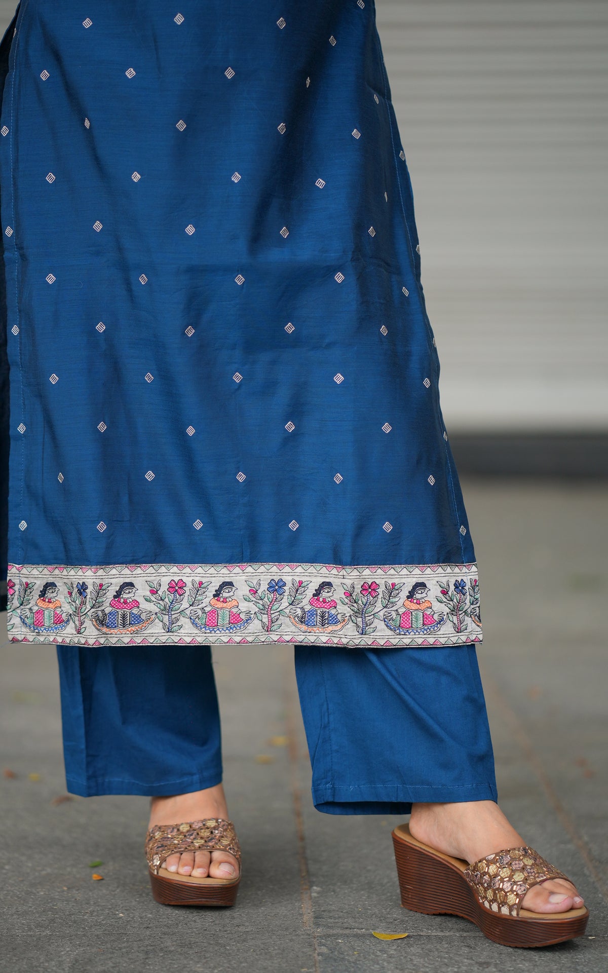 Nathira Navy Blue (Kurti+Pant+Dupatta)
