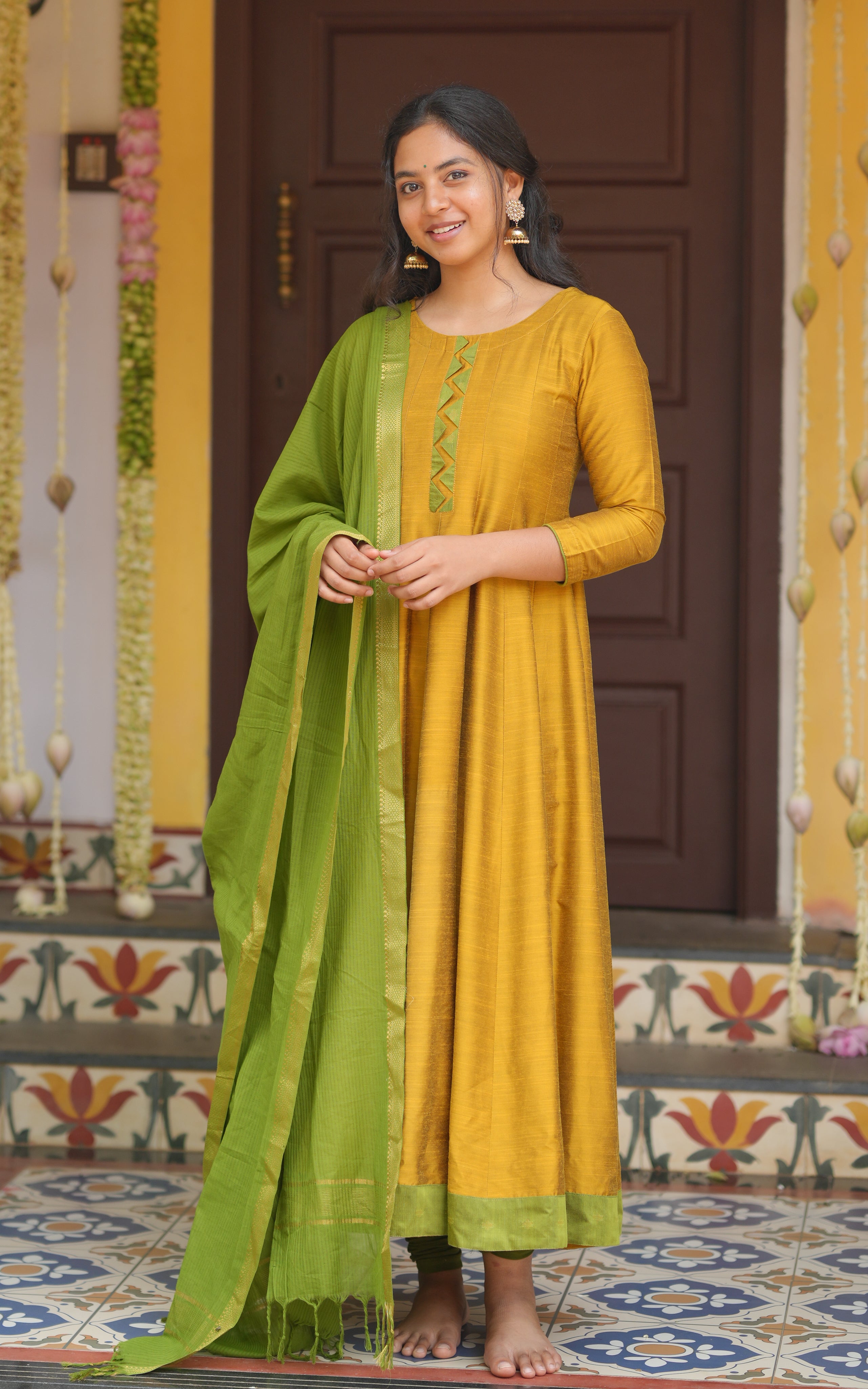 Kalaiarasi Mustard (Kurti+Dupatta)