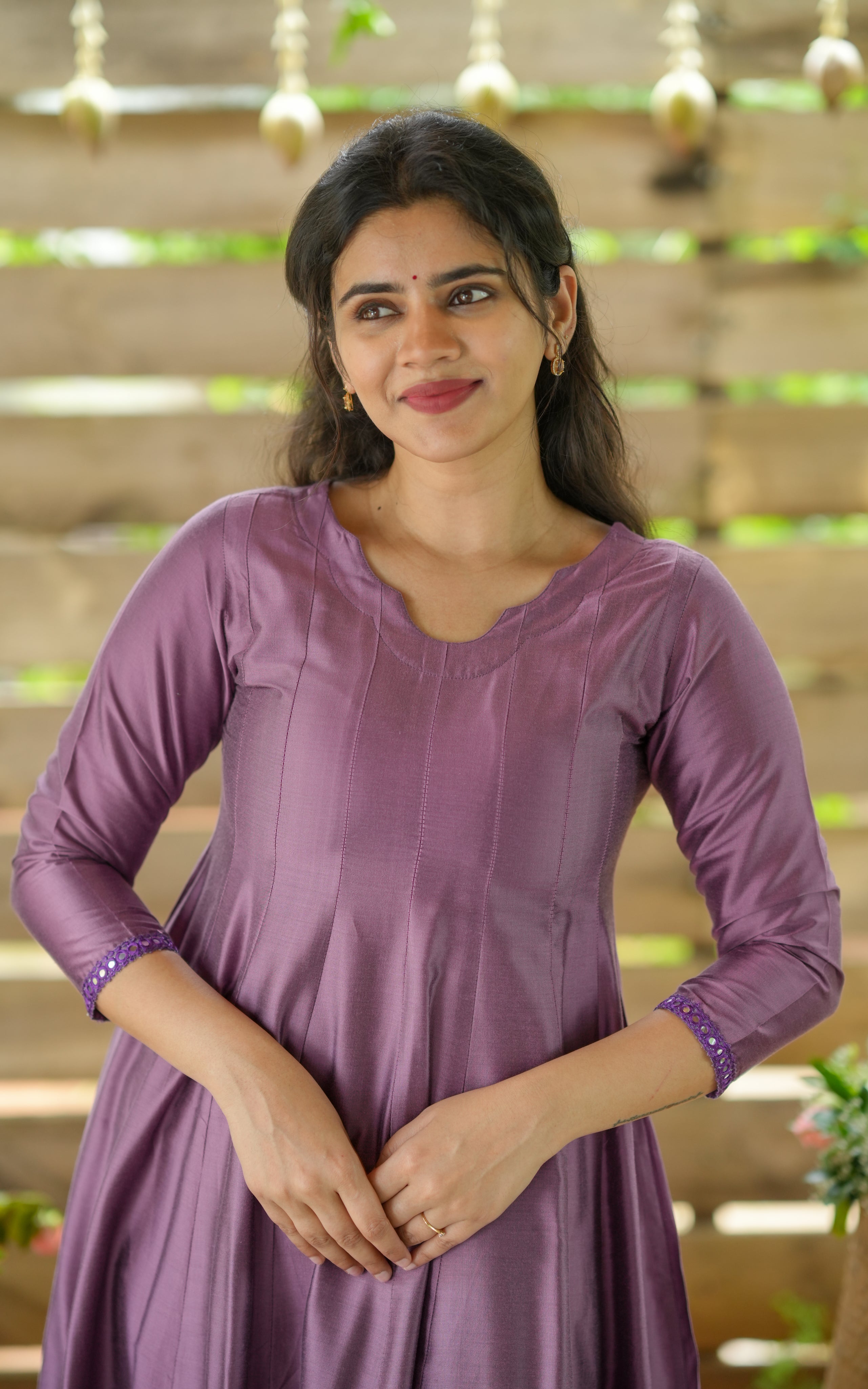 Anarkali kurti with 3/4 sleeves