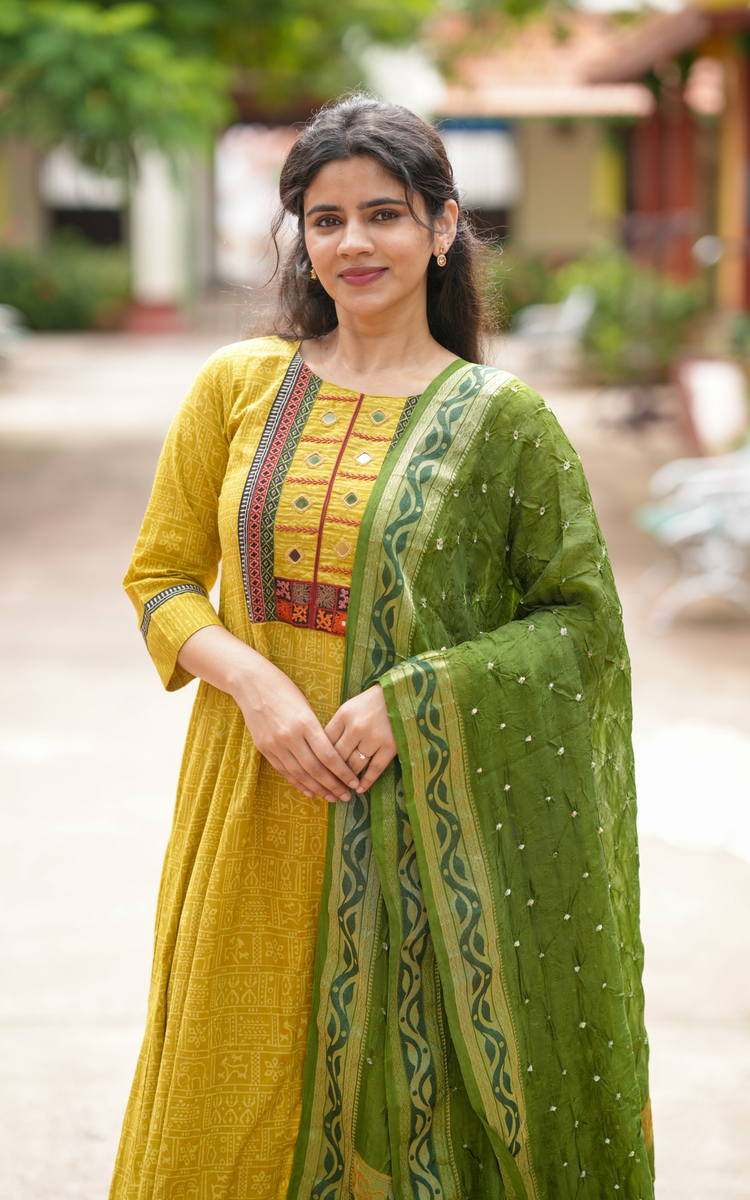 Traditional anarkali with kurti
