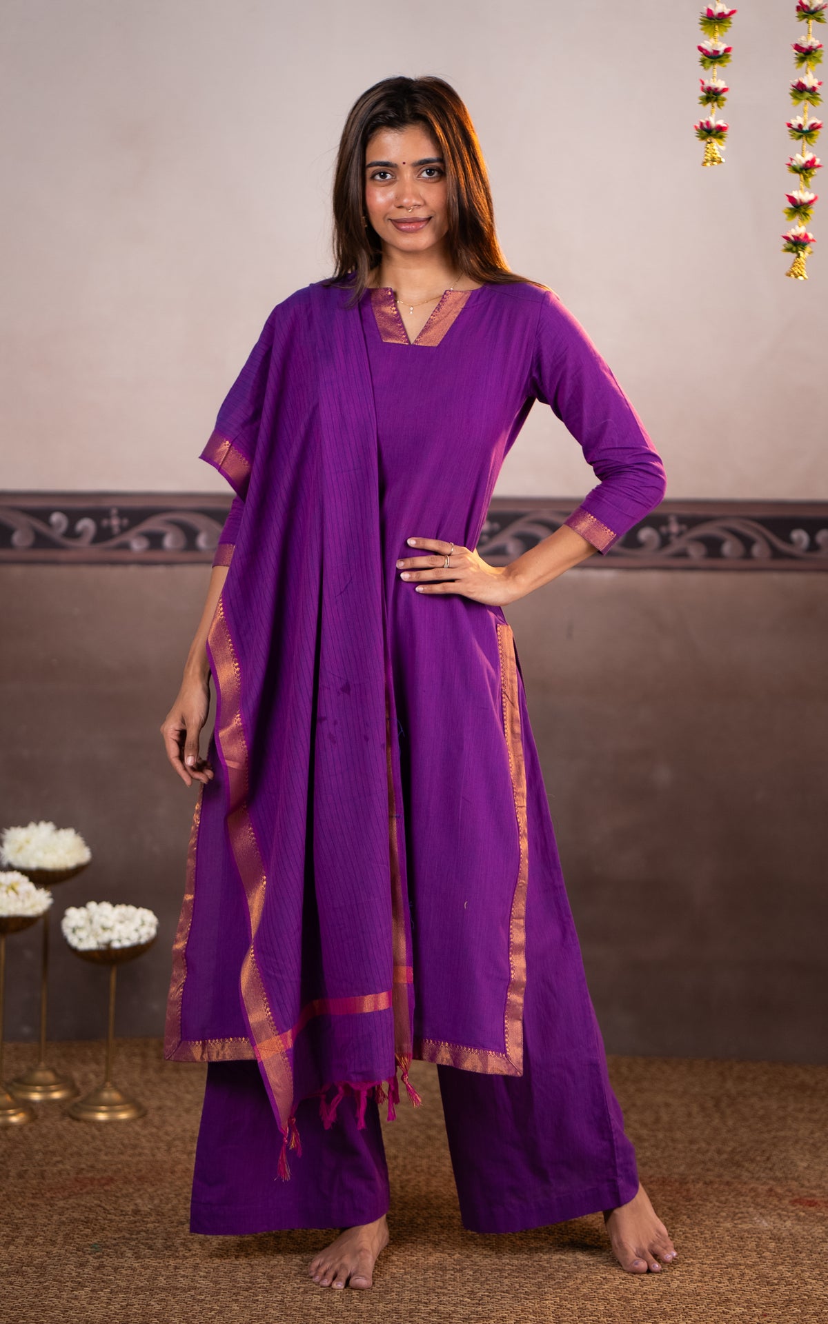 Vintage Set E (Kurti+Pant+Dupatta)