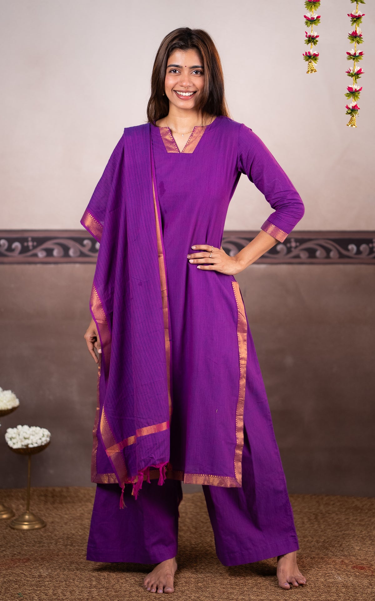 Vintage Set E (Kurti+Pant+Dupatta)