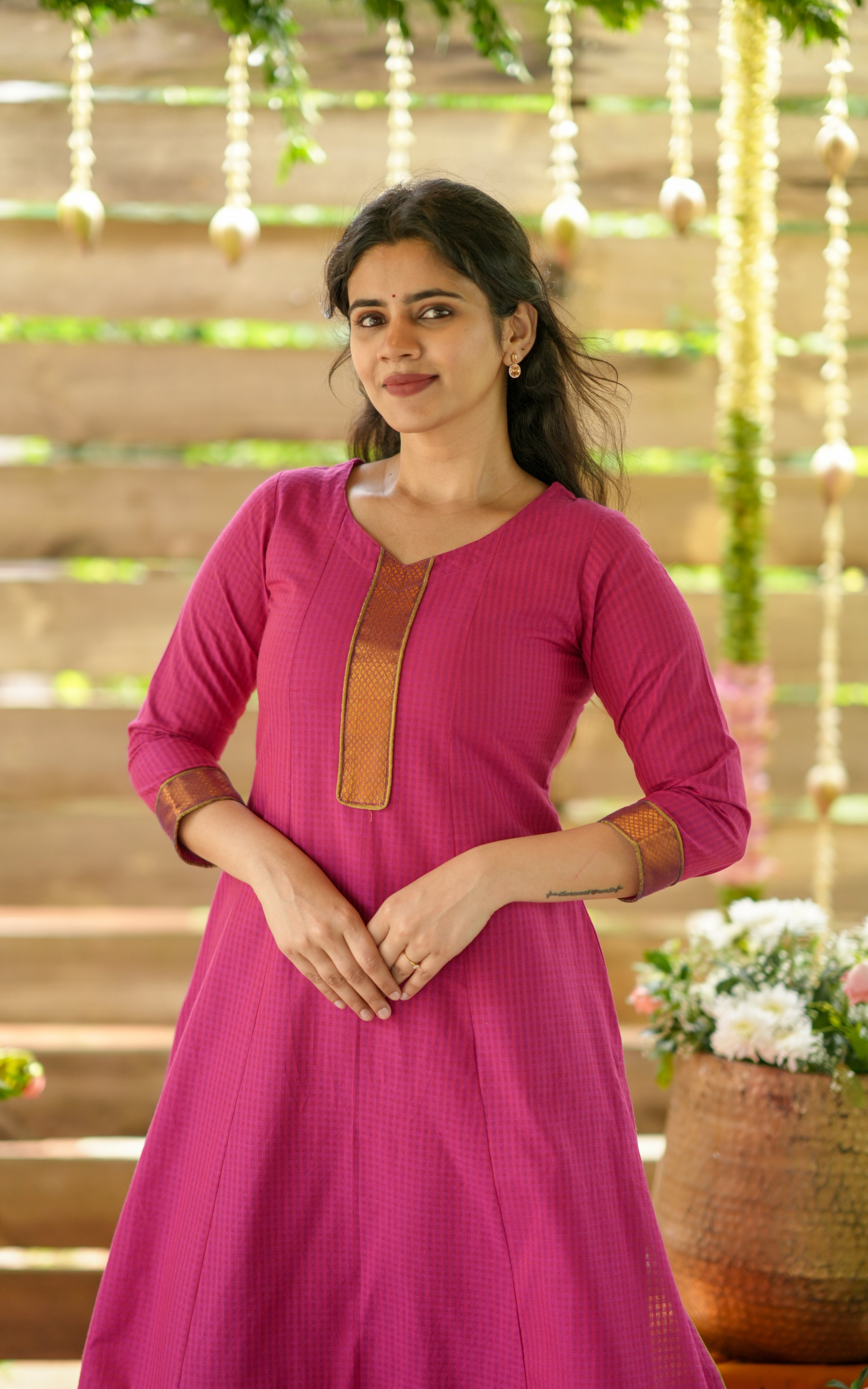 Pink color Aline kurti