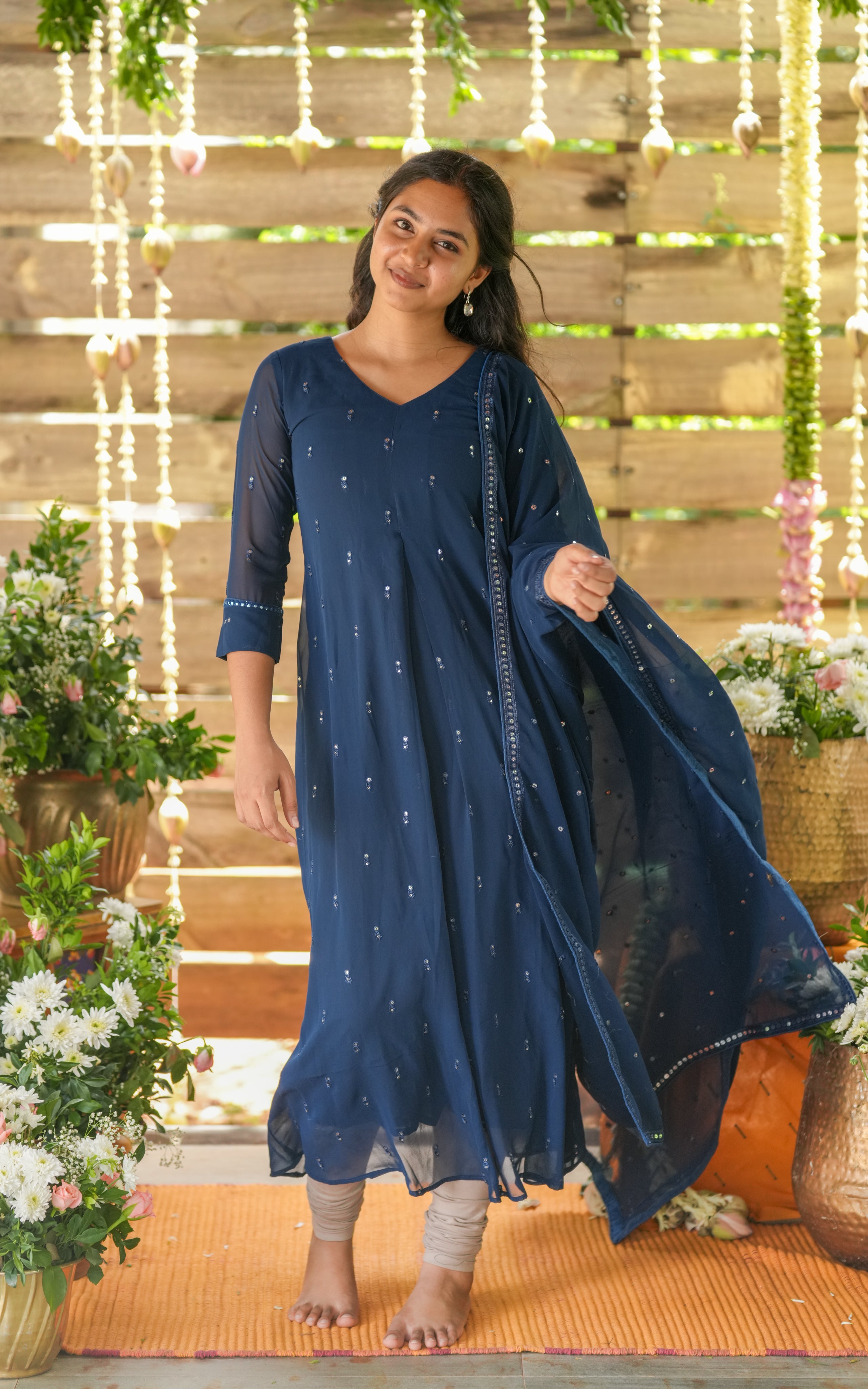 Yatra Navy Blue (Kurti+Dupatta)