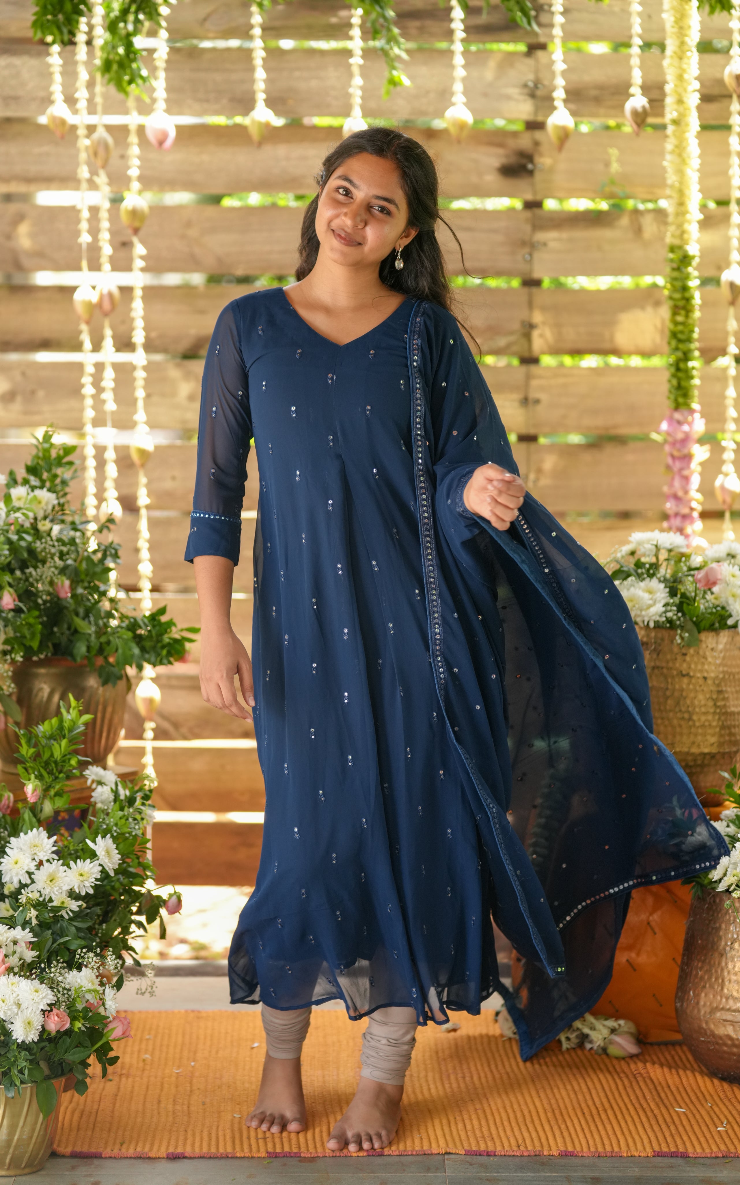 Yatra Navy Blue (Kurti+Dupatta)