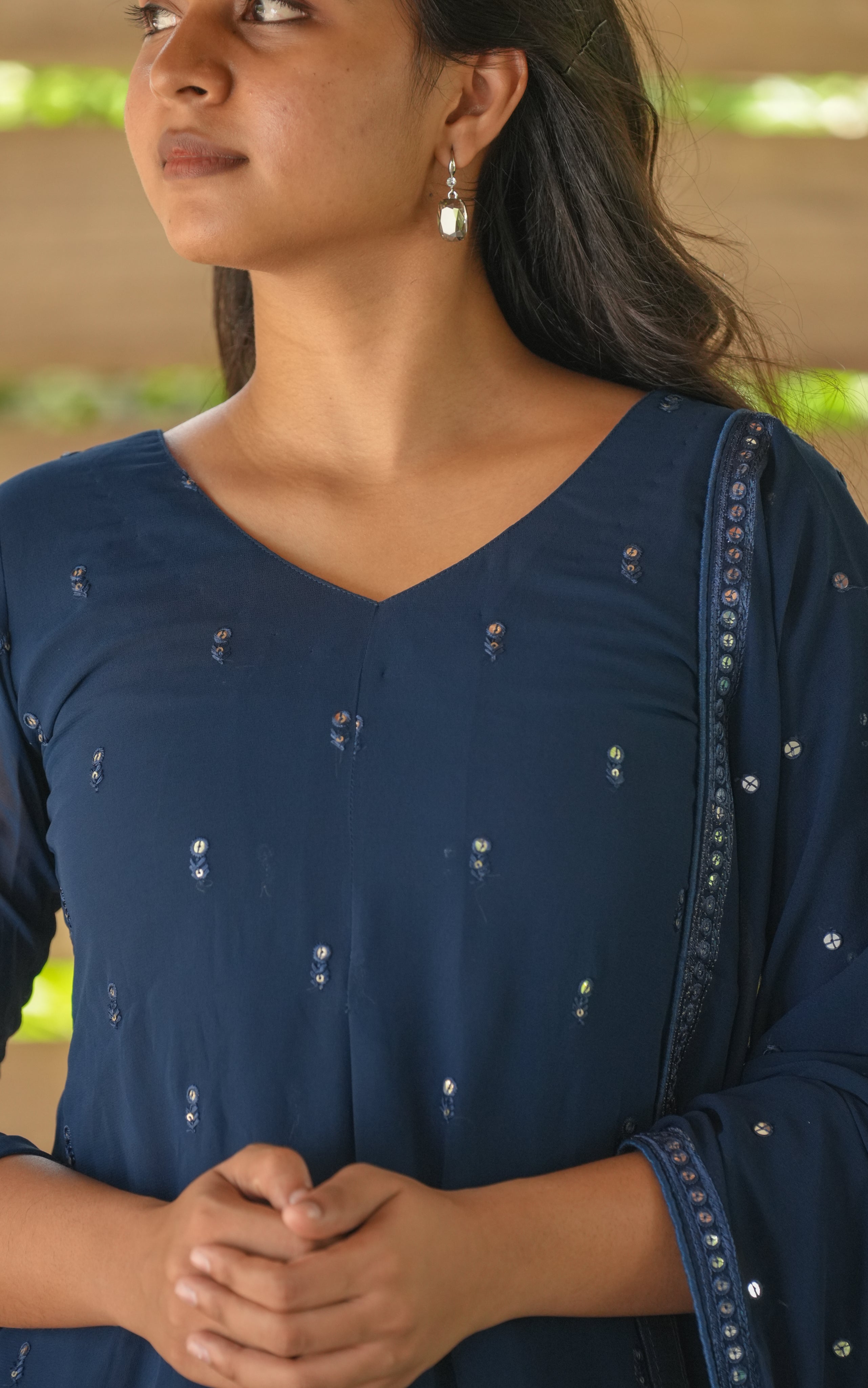 Yatra Navy Blue (Kurti+Dupatta)