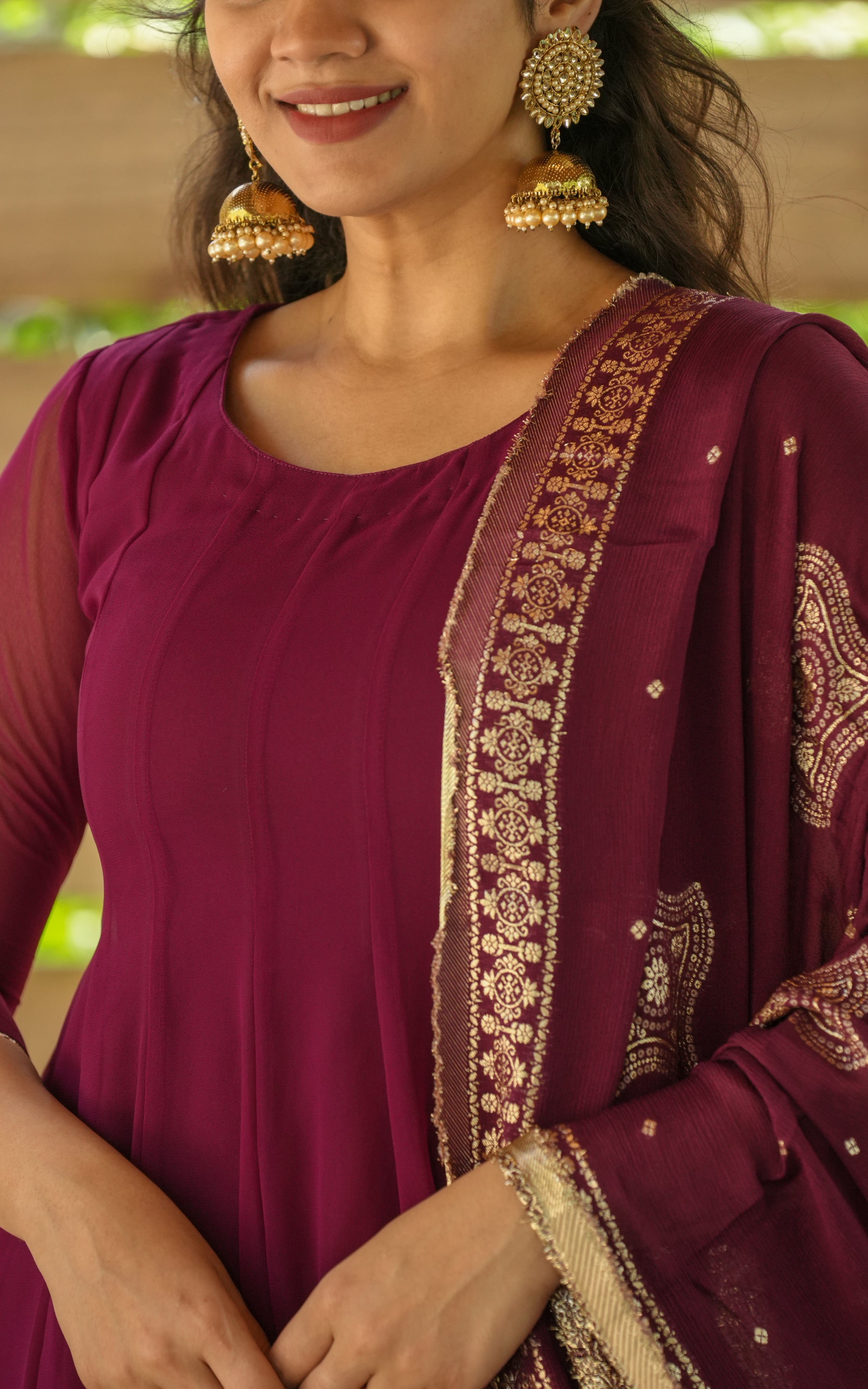 Trisha Burgundy (Kurti+Dupatta)