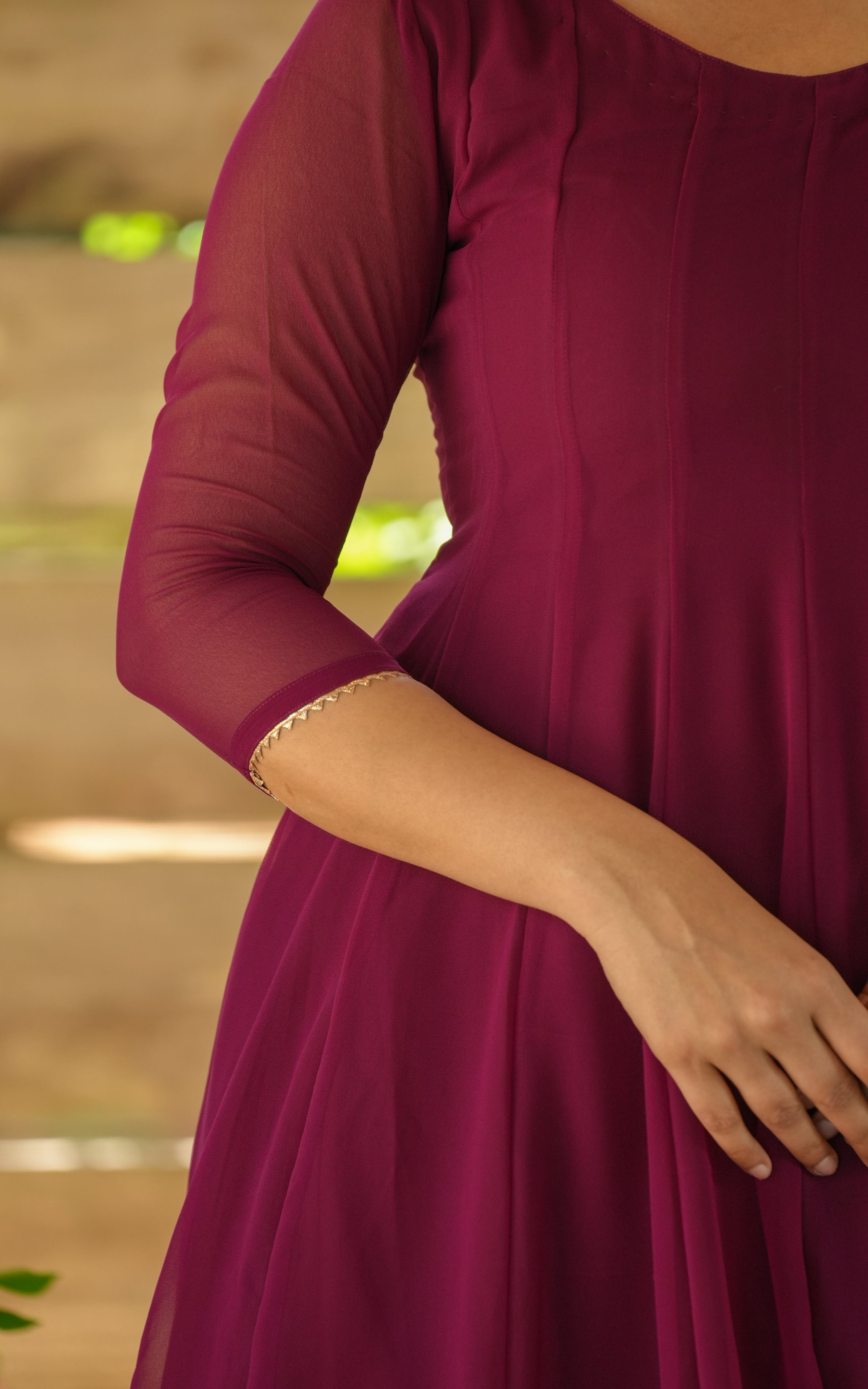 Trisha Burgundy (Kurti+Dupatta)