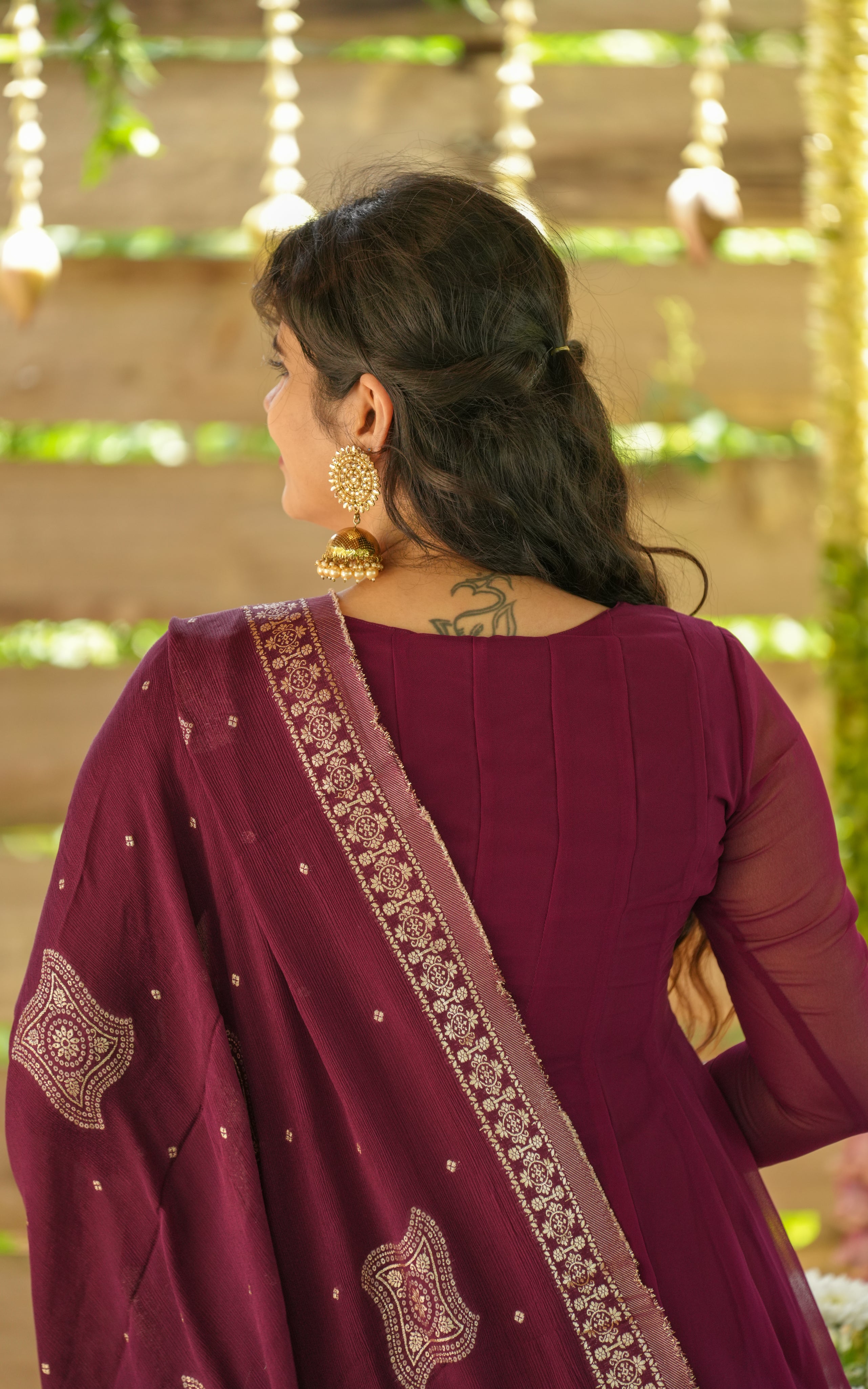 Trisha Burgundy (Kurti+Dupatta)