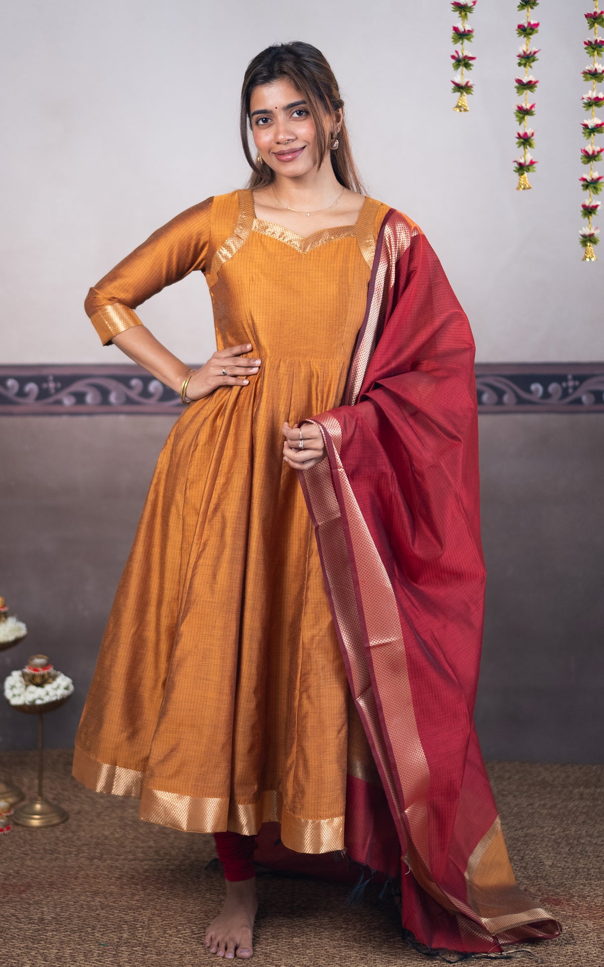 Geethanjali  Mustard (Kurti+Dupatta)