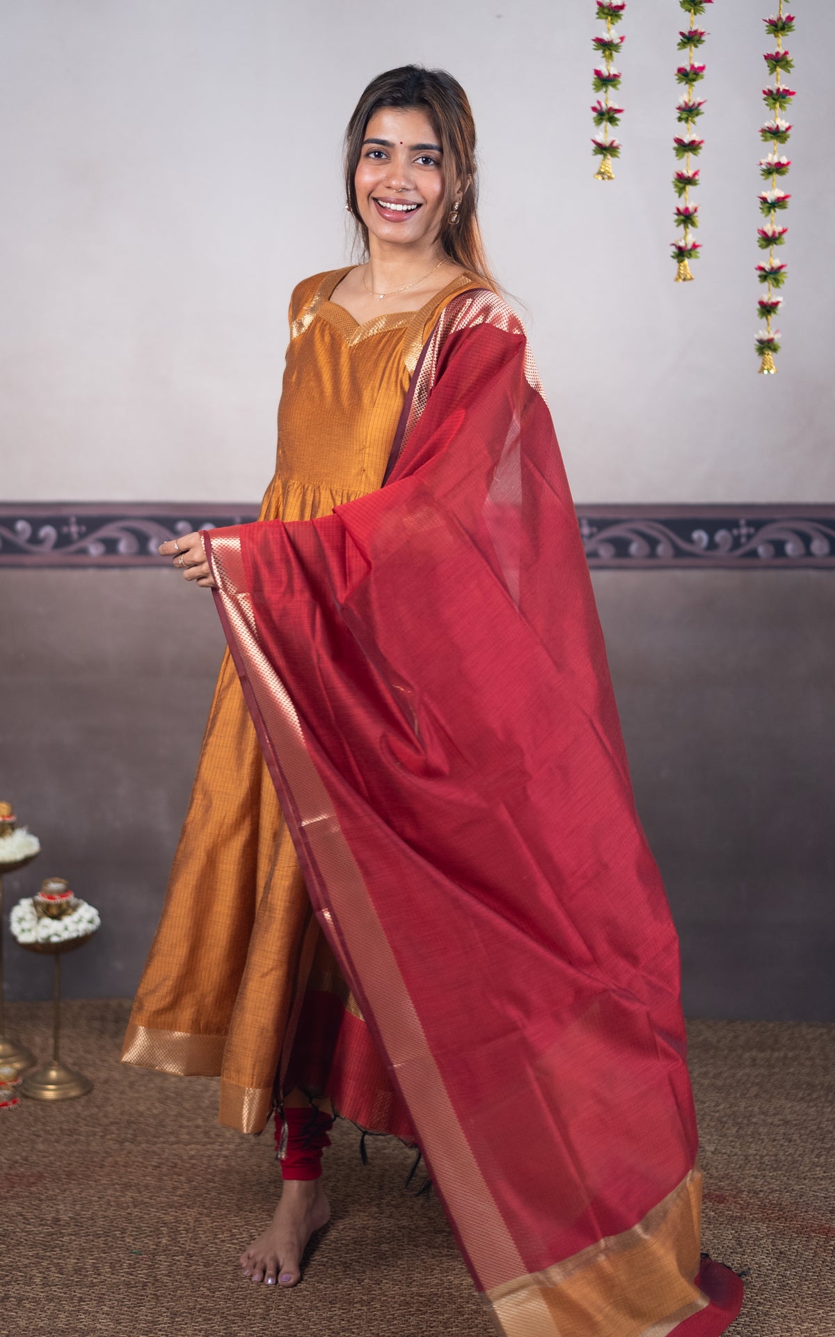 Geethanjali  Mustard (Kurti+Dupatta)