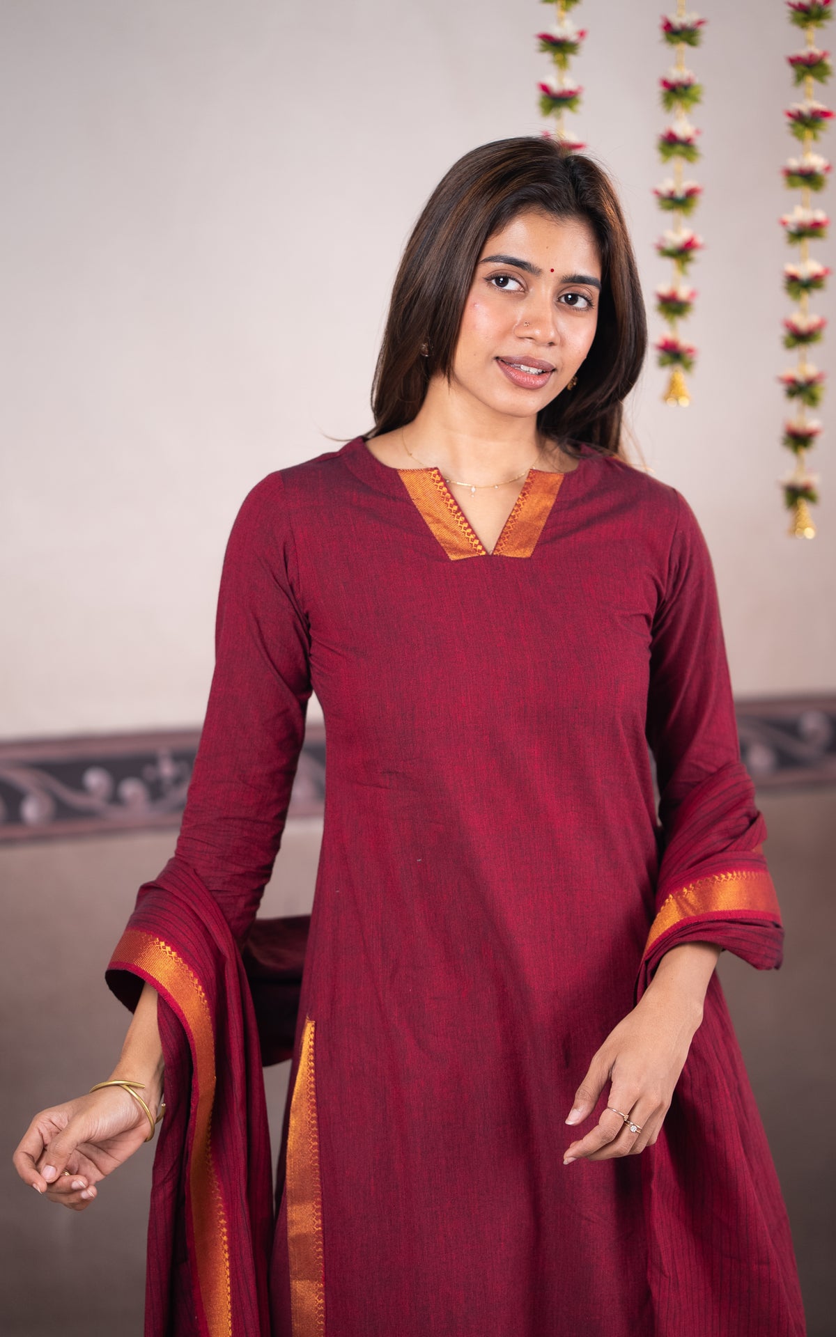 Vintage Set F (Kurti+Pant+Dupatta)