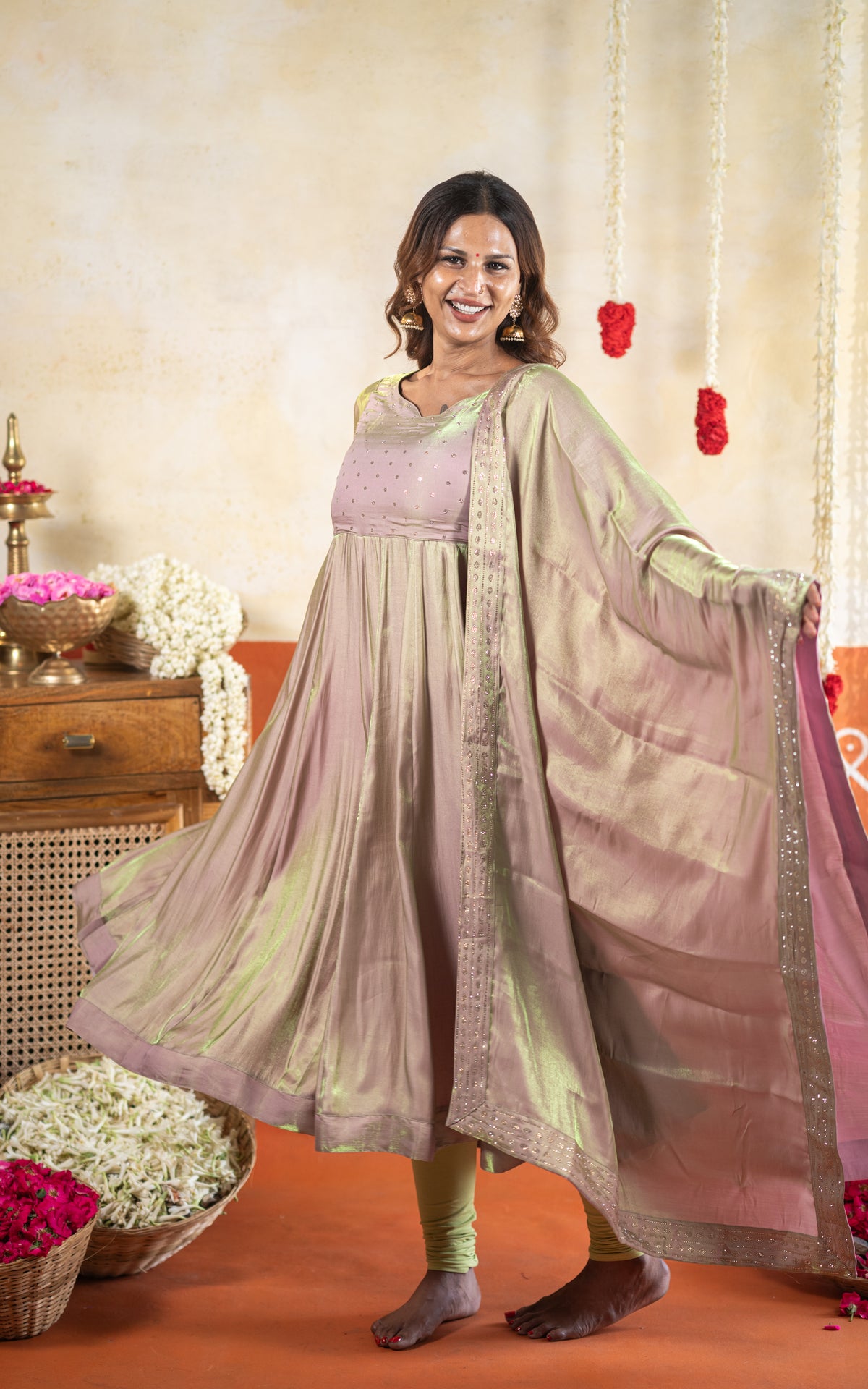 Diwali Evening Dual Tone A (Kurti+Dupatta)
