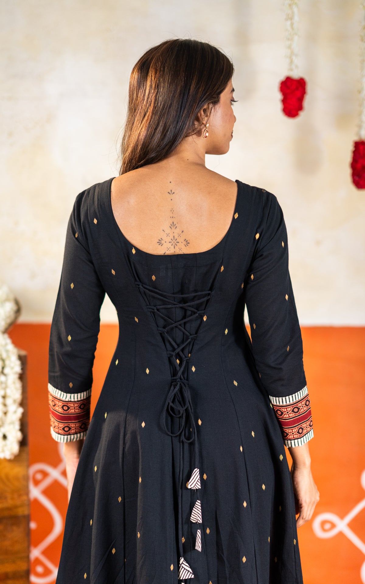 Black and Blocks (Kurti+Dupatta)